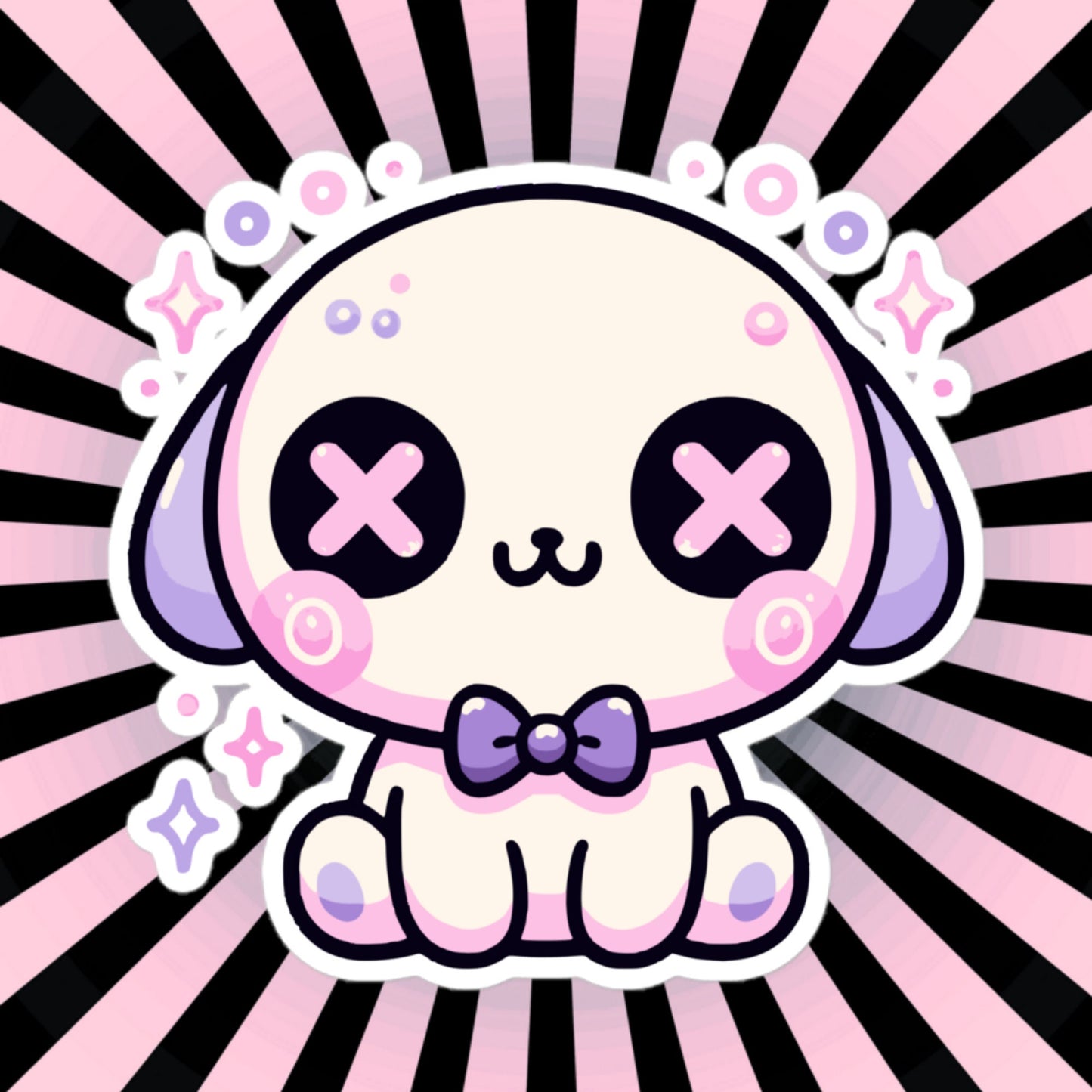 Creepy Cute Gore Clowncore Puppy Vinyl Sticker Grunge Pastel Goth Dog Book Sticker Gifts