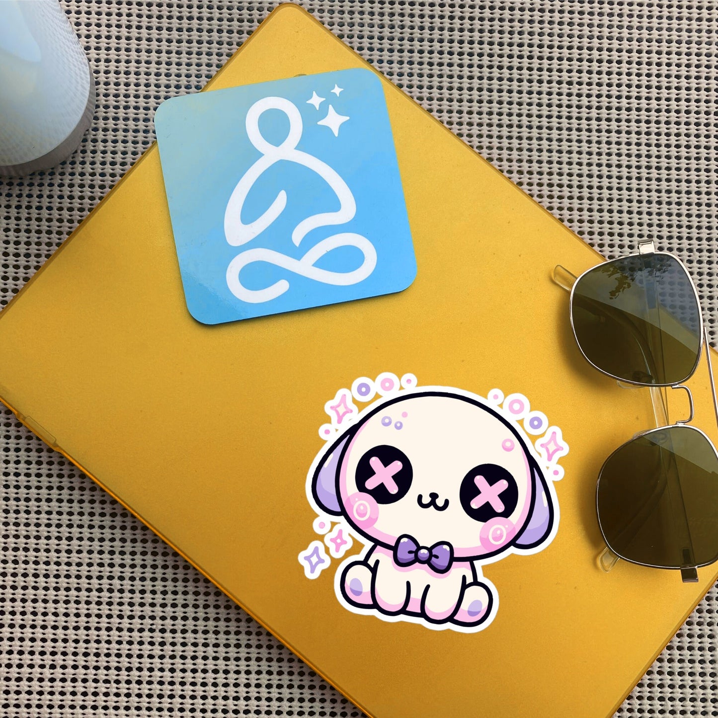 Creepy Cute Gore Clowncore Puppy Vinyl Sticker Grunge Pastel Goth Dog Book Sticker Gifts