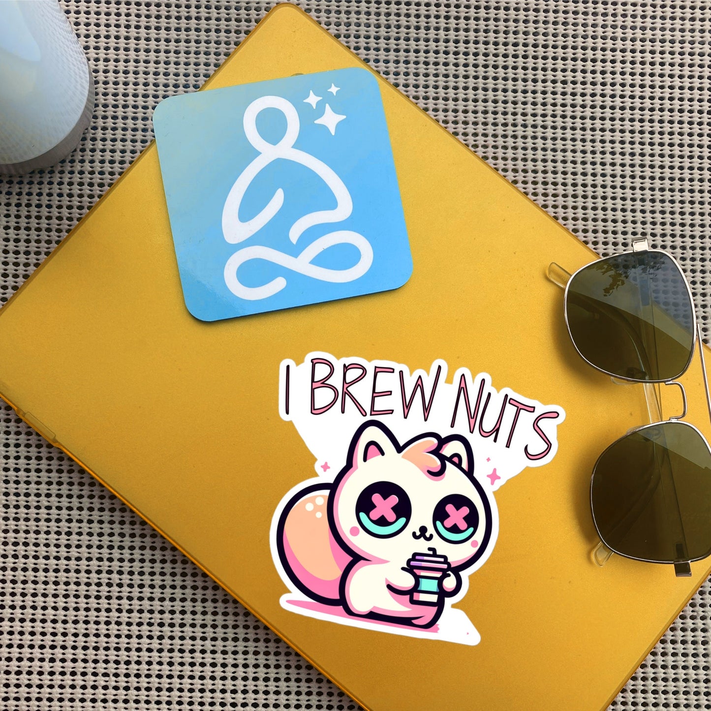Weirdcore Pastel Goth Grunge Cute Squirrel Vinyl Sticker I Brew Nuts Oddcore Waterproof Sticker, Weird Stuff Unique Gift