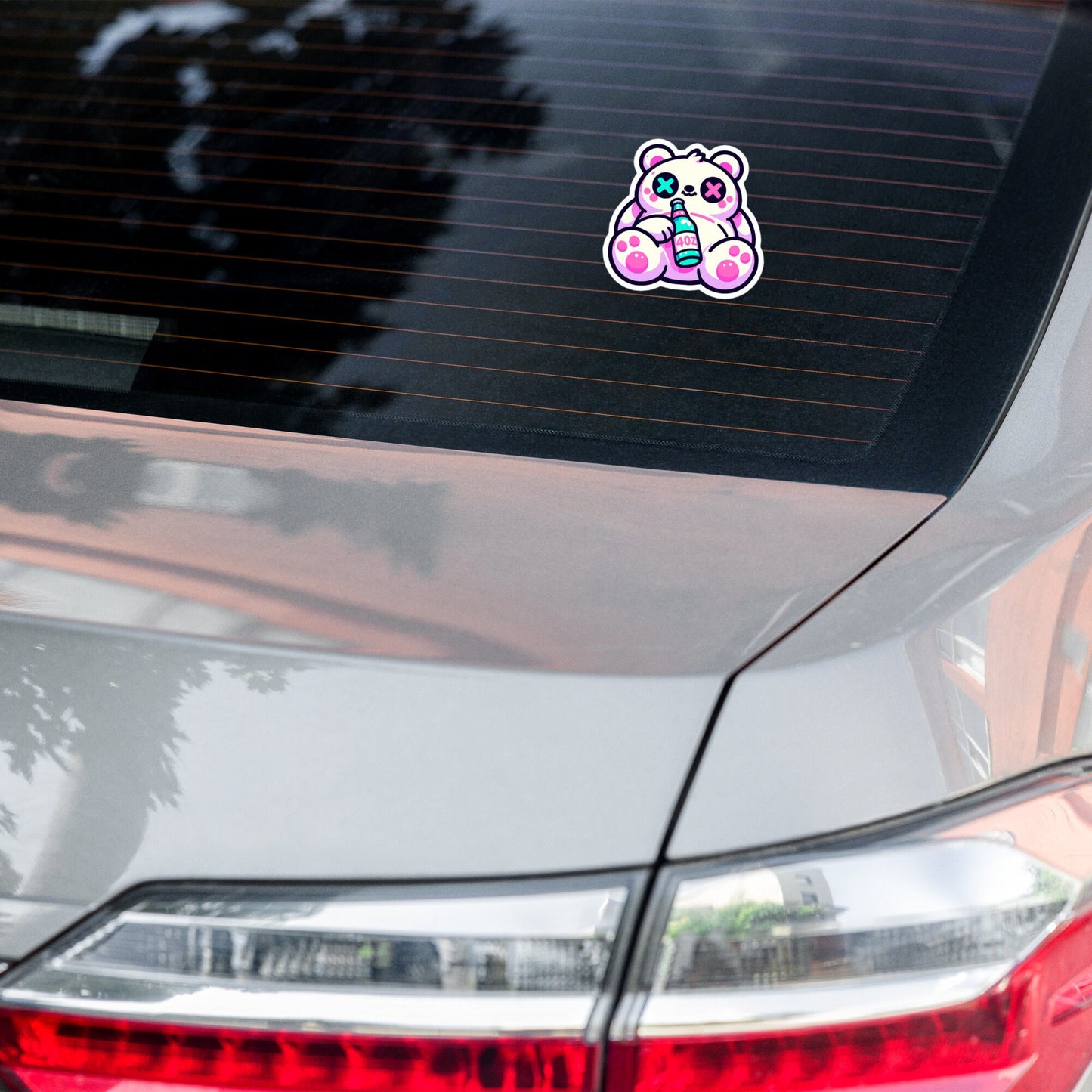 Weirdcore Pastel Goth Grunge Cute Bear Vinyl Sticker Tipsy Teddy Bear Oddcore Waterproof Sticker, Weird Stuff Unique Gift