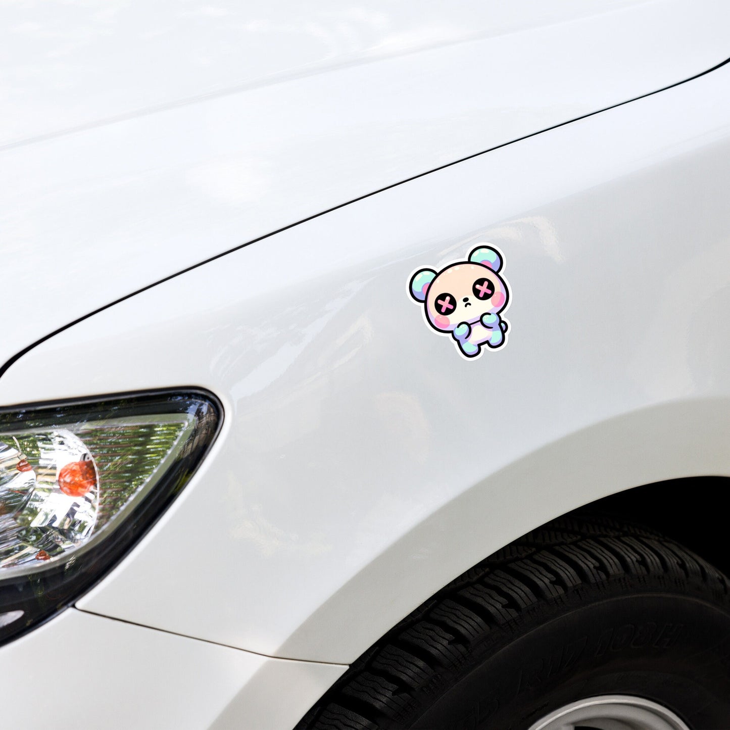Weirdcore Pastel Goth Grunge Cute Panic Bear Vinyl Sticker Oddcore Teddy Waterproof Sticker, Weird Stuff Unique Gift
