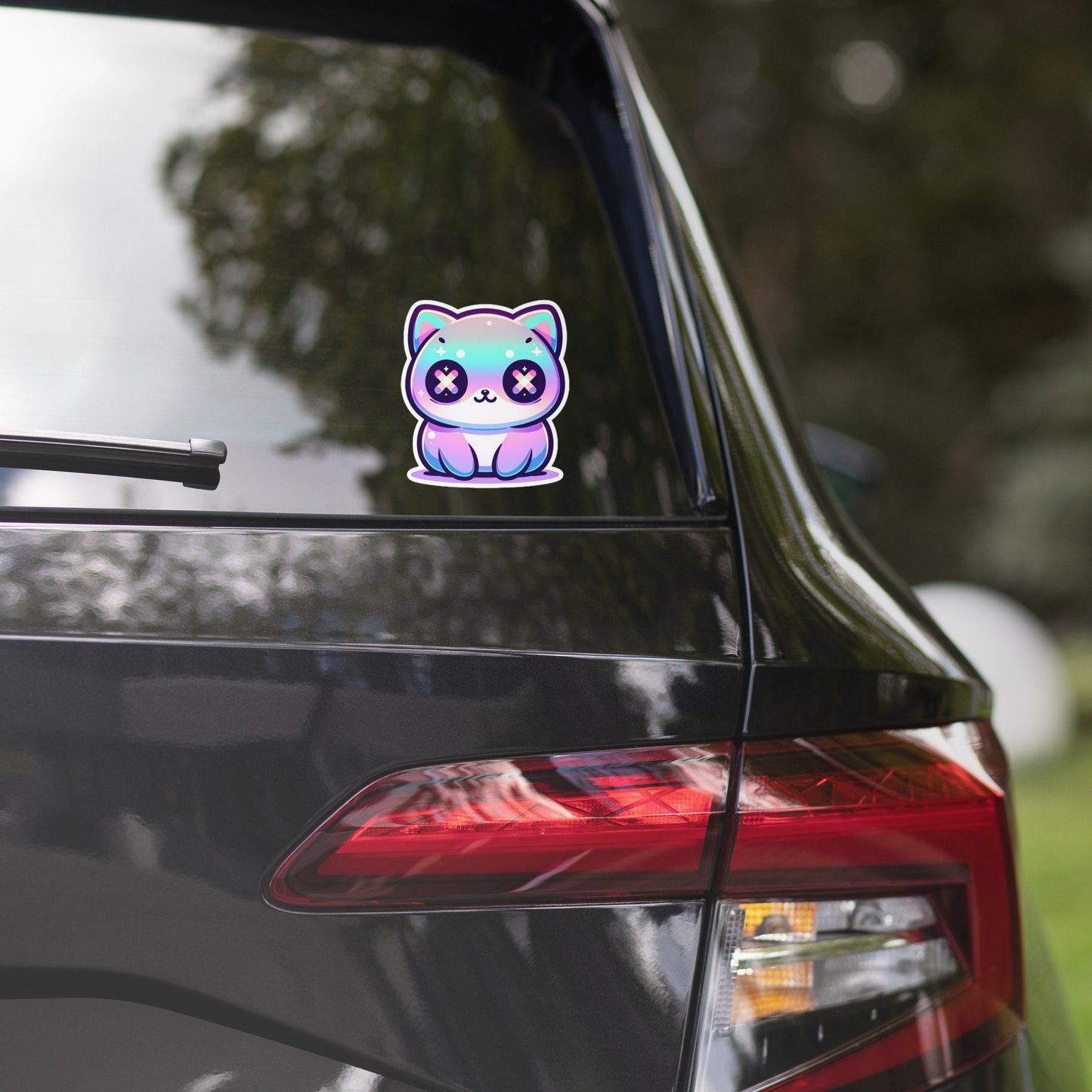 Weirdcore Pastel Goth Grunge Cute Trippy Cat Vinyl Sticker Oddcore Kitty Waterproof Sticker, Weird Stuff Unique Gift