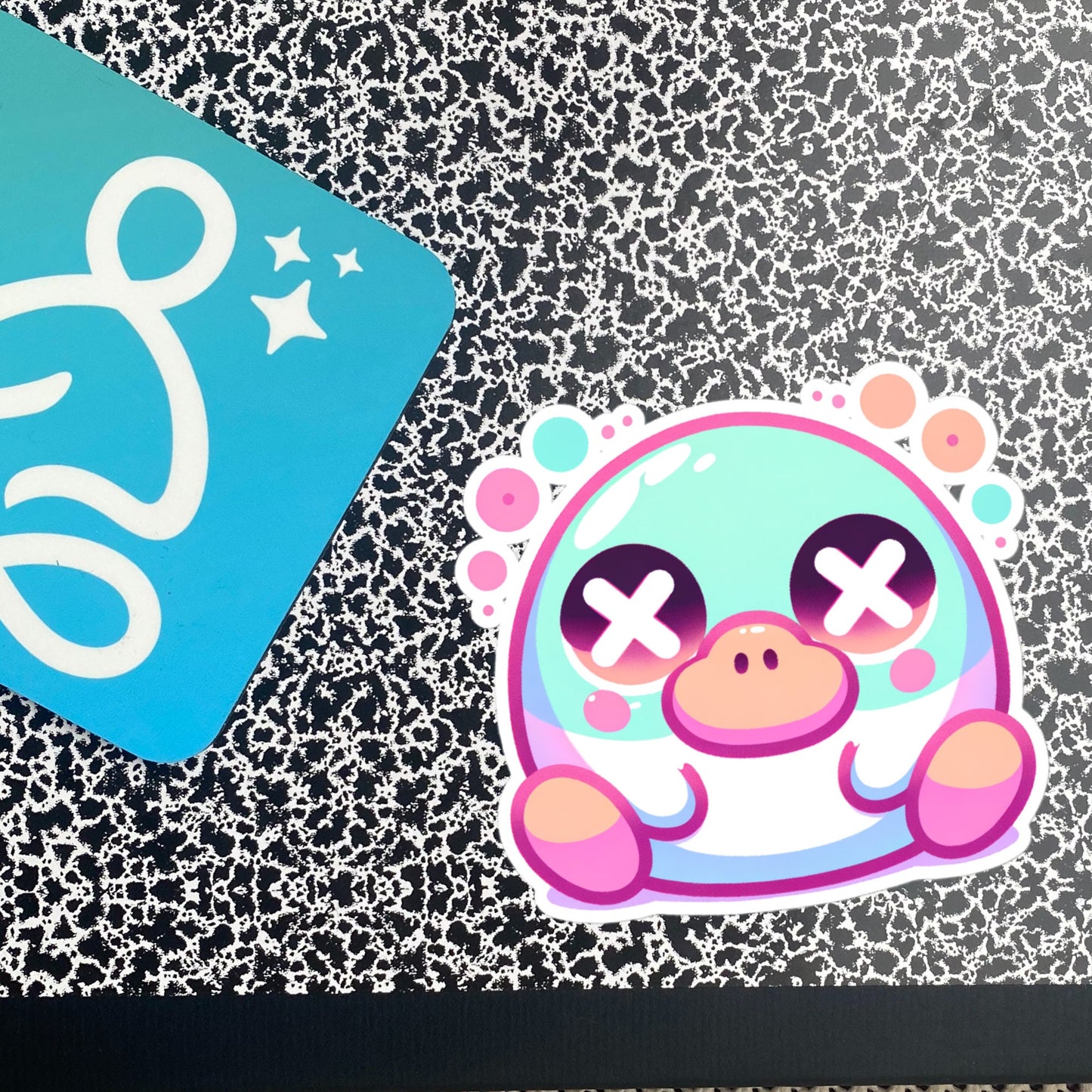 Creepy Cute Clowncore Weirdcore Dazed Platypus Vinyl Sticker Grunge Pastel Goth Weird Sticker Gifts