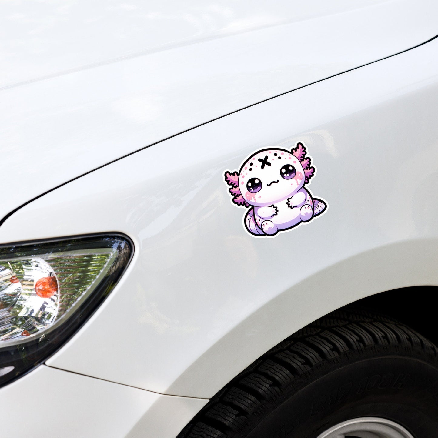 Creepy Cute Clowncore Axolotl Vinyl Sticker Grunge Pastel Goth Animal Sticker Gifts