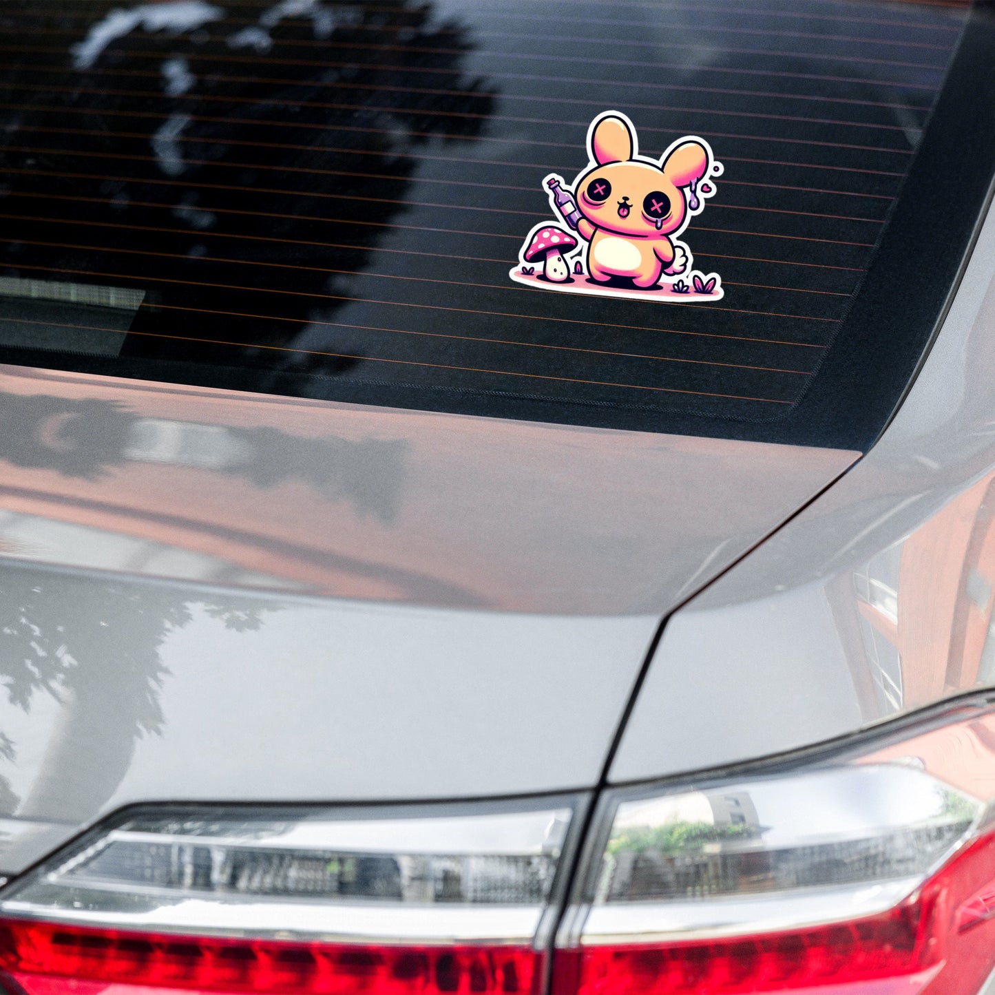 Weirdcore Pastel Goth Grunge Cute Trippy Bunny Vinyl Sticker Oddcore Rabbit Waterproof Sticker, Weird Stuff Unique Gift