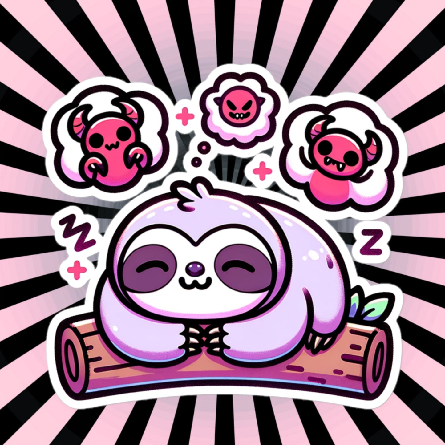 Weirdcore Pastel Goth Grunge Cute Sloth Vinyl Sticker Dreaming Nightmares Oddcore Waterproof Sticker, Weird Stuff Unique Gift