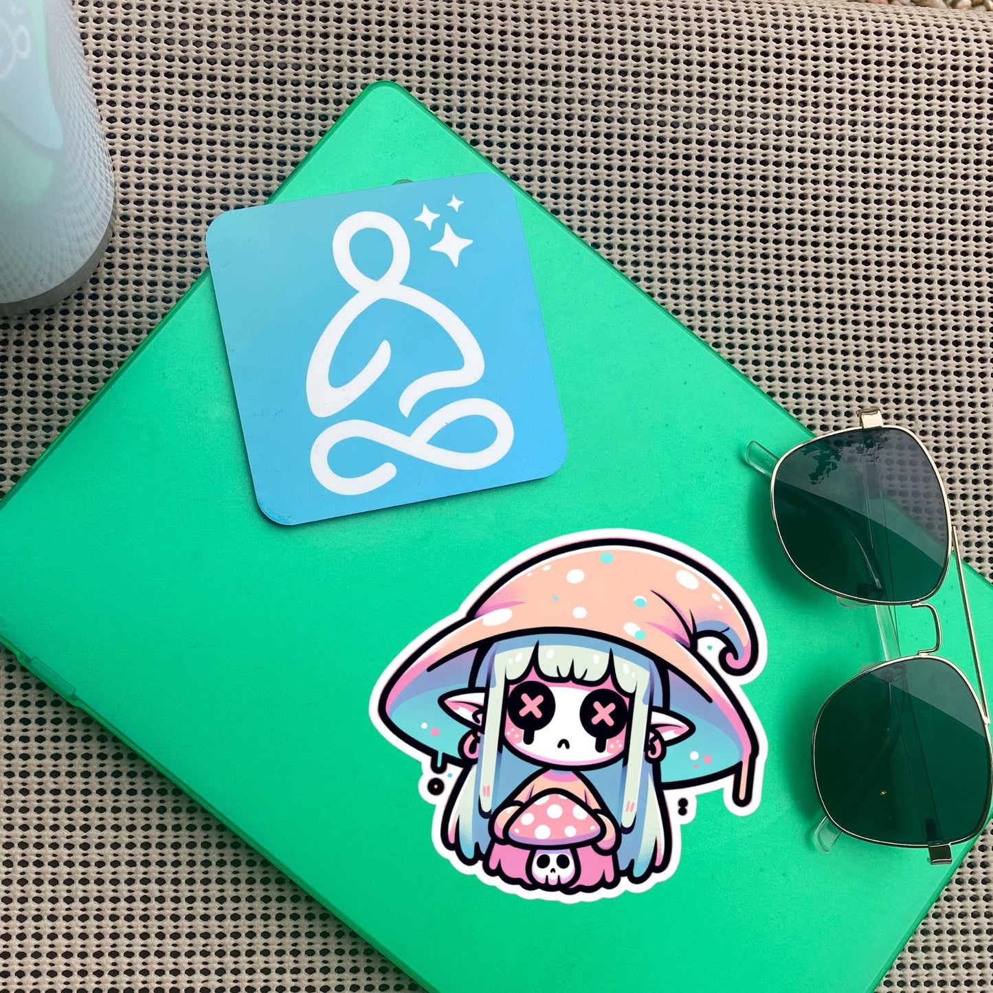 Weirdcore Pastel Goth Grunge Cute Sad Elf Mushroom Vinyl Sticker Mushroom Elf Oddcore Waterproof Sticker, Weird Stuff Unique Gift