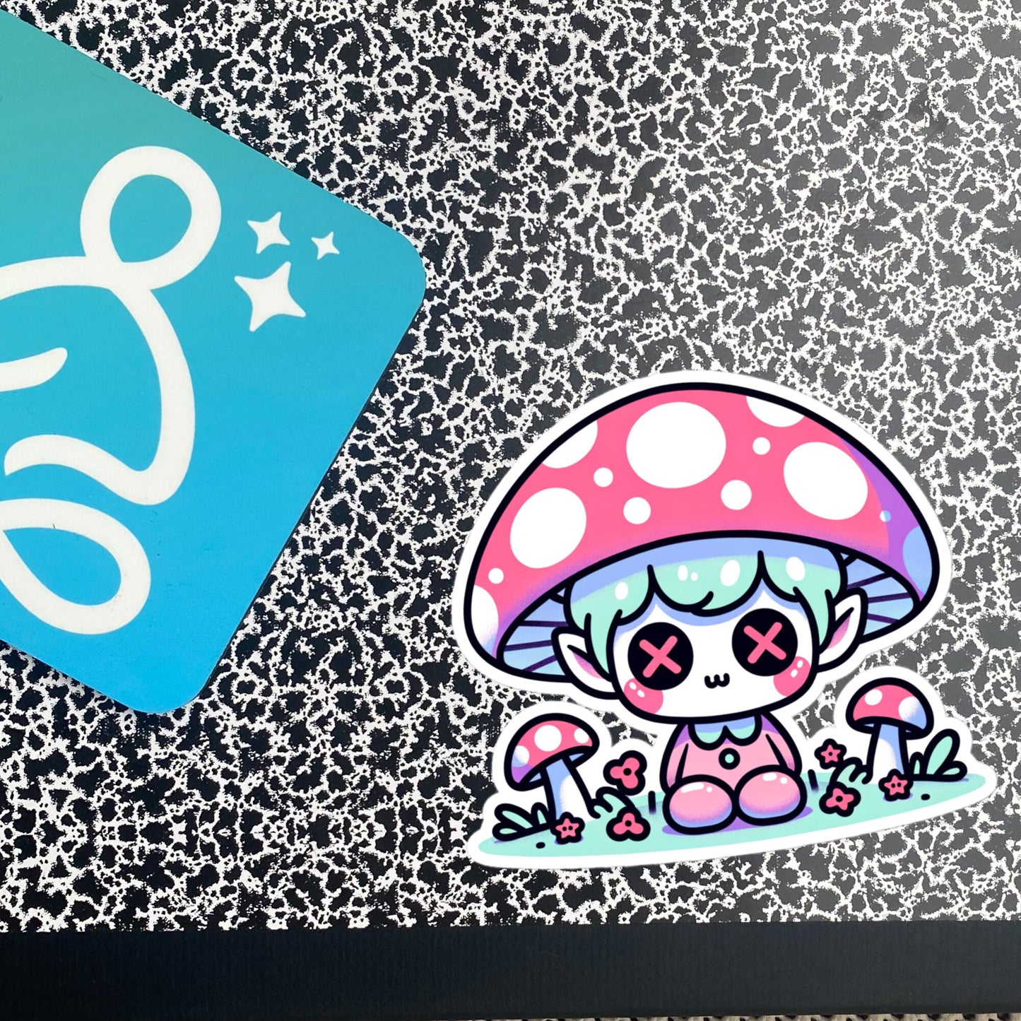 Creepy Cute Gore Clowncore Mushroom Boy Vinyl Sticker Grunge Pastel Goth Sticker Gifts