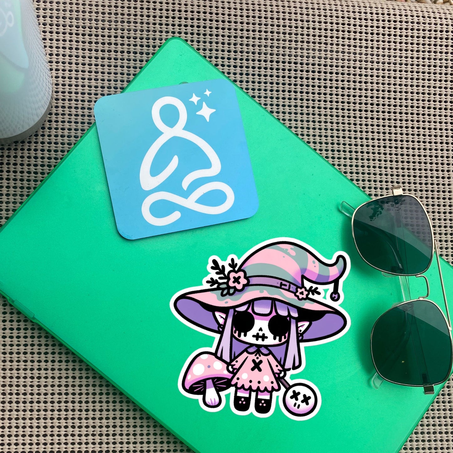 Creepy Cute Gore Weirdcore Mushroom Witch Vinyl Sticker Grunge Pastel Goth Witch Sticker Gift