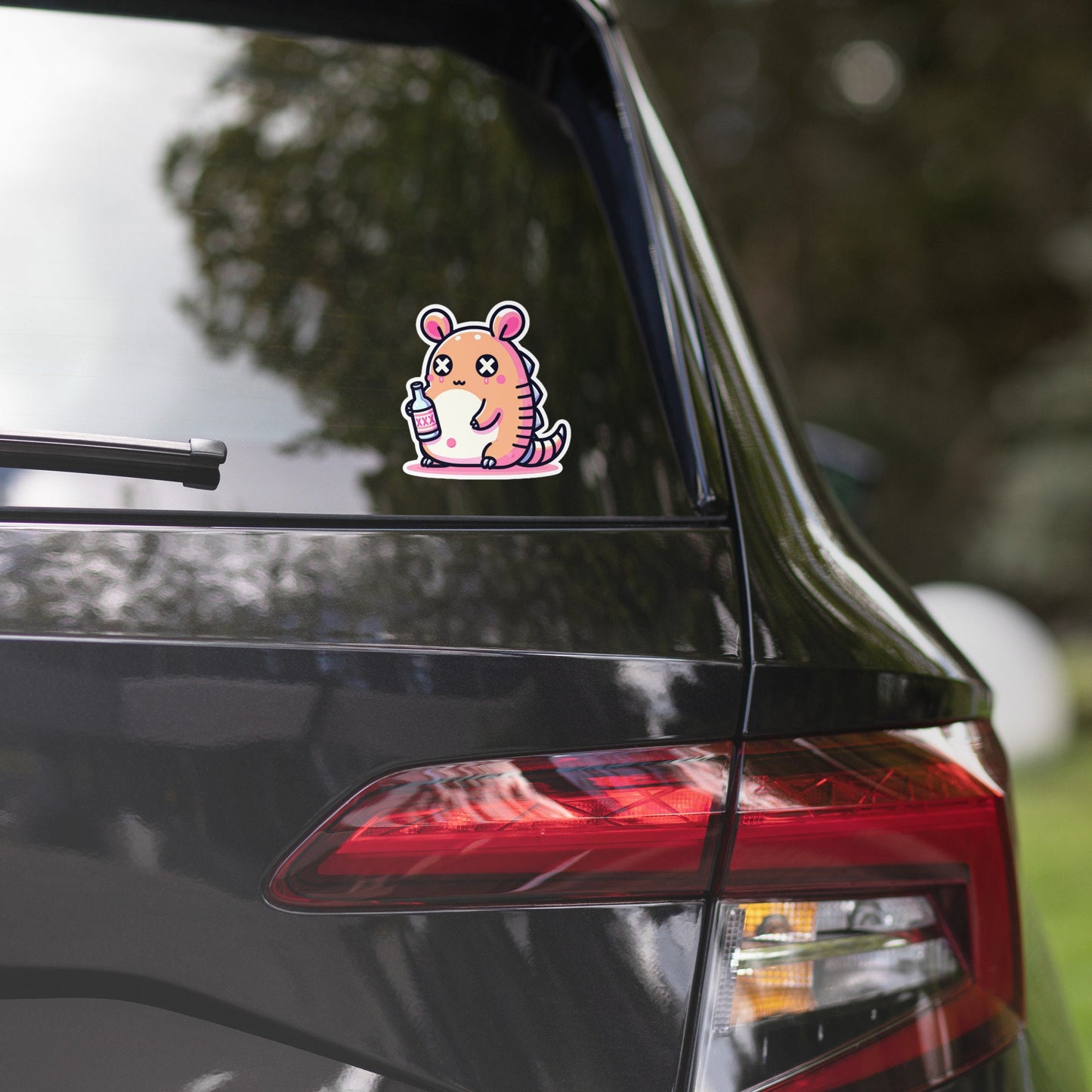 Weirdcore Pastel Goth Grunge Cute Armadillo Vinyl Sticker Tipsy Dillo Oddcore Waterproof Sticker, Weird Stuff Unique Gift