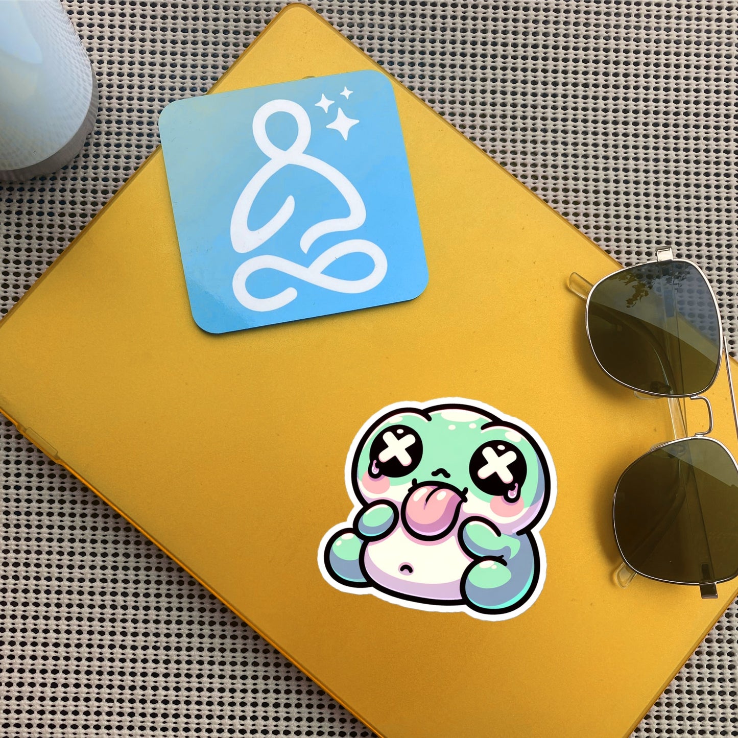 Weirdcore Pastel Goth Grunge Cute Chubby Frog Vinyl Sticker Froggy Oddcore Waterproof Sticker, Weird Stuff Unique Gift