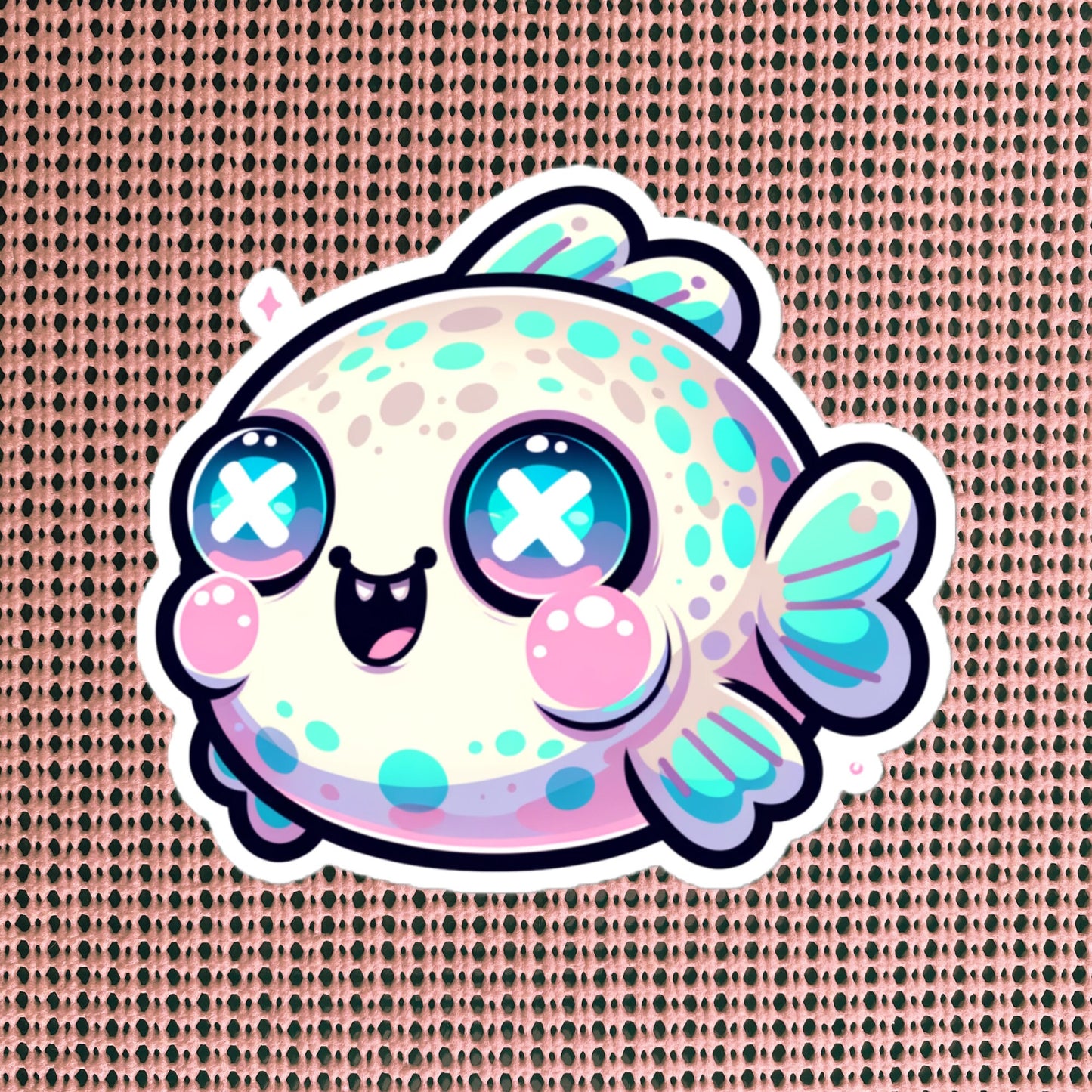 Weirdcore Pastel Goth Grunge Cute Chubby Fish Vinyl Sticker Fish Oddcore Waterproof Sticker, Weird Stuff Unique Gift