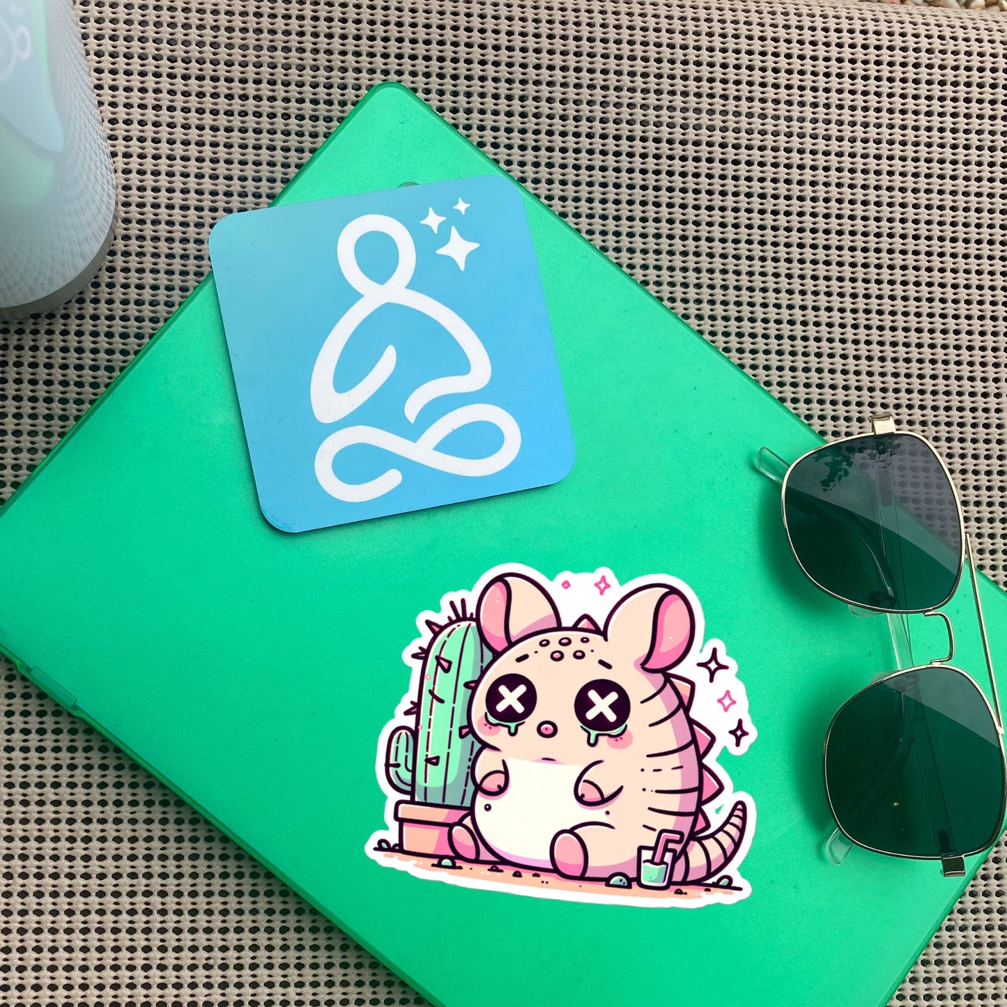 Weirdcore Pastel Goth Grunge Cute Armadillo Vinyl Sticker Sad Dillo Oddcore Waterproof Sticker, Weird Stuff Unique Gift