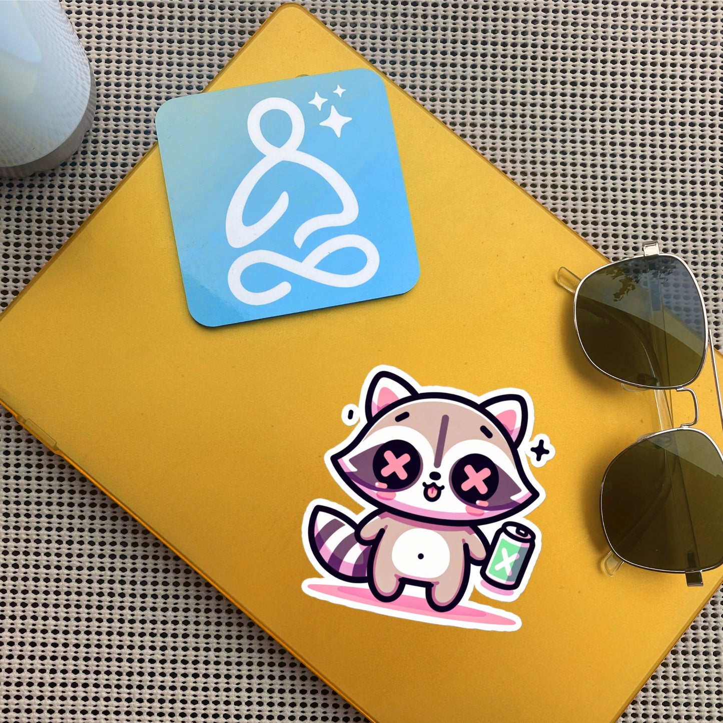 Weirdcore Pastel Goth Grunge Cute Raccoon Vinyl Sticker Trash Panda Oddcore Waterproof Sticker, Weird Stuff Unique Gift