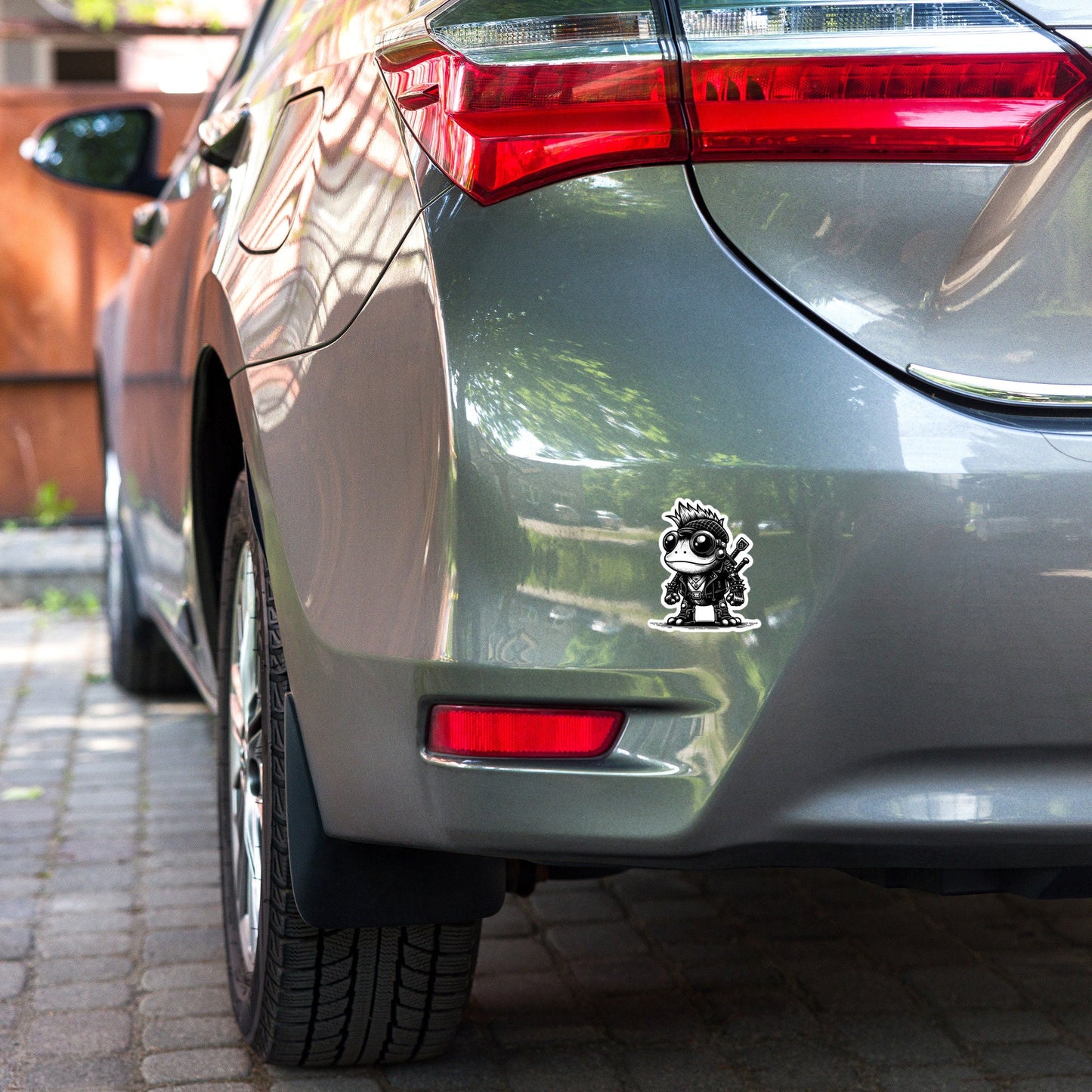 Gothic Grunge Punkrock Cyborg Frog Sticker Vinyl Waterproof Cyberpunk Animal Sticker for Tumblers, Car Bumpers, Books and Crafts
