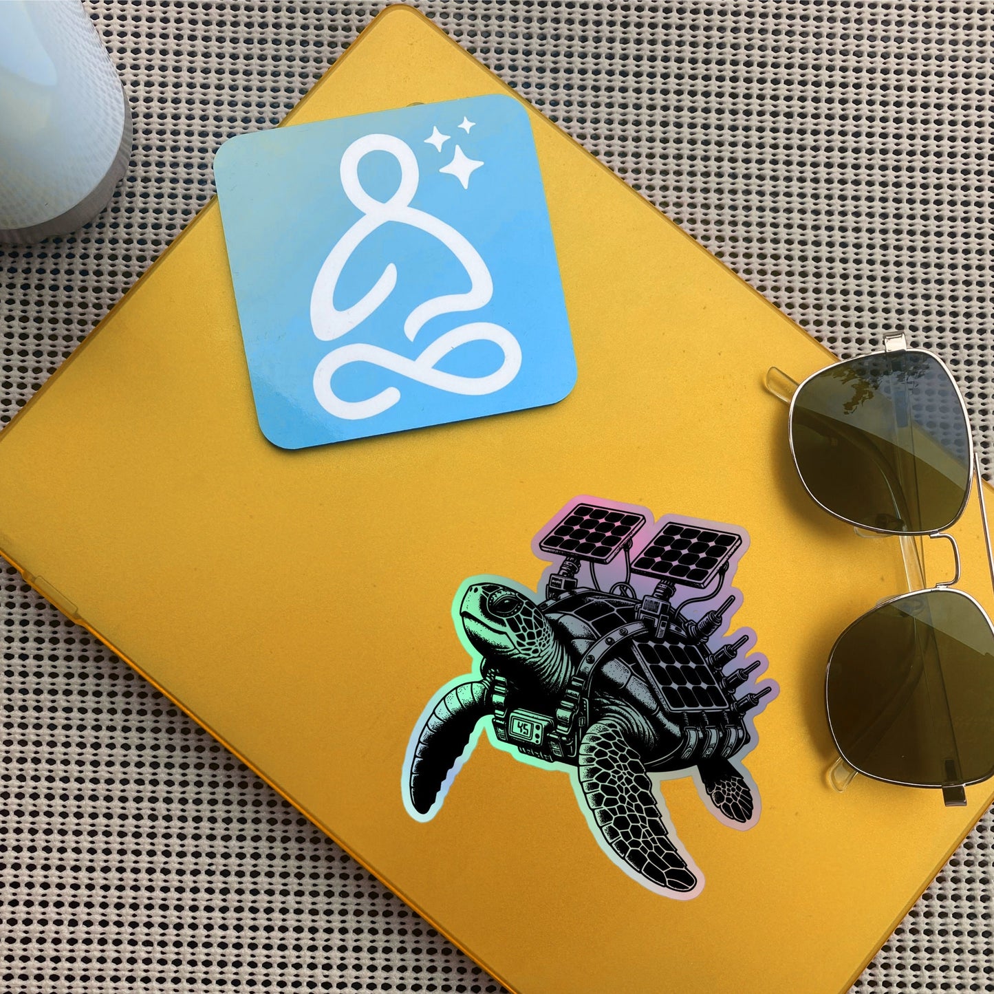 Gothic Grunge Punkrock Solar Powered Sea Turtle Sticker Vinyl Holographic Pastel Goth Warcore Turtle Sticker