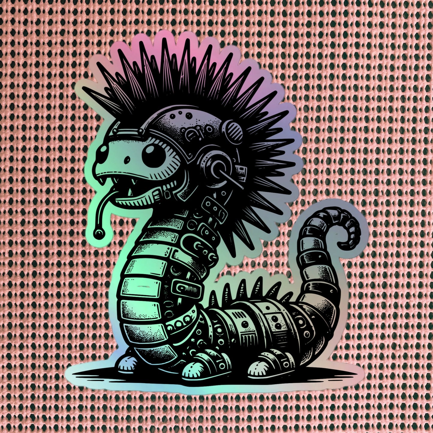 Gothic Grunge Punkrock Cyborg Locknest Monster Sticker Vinyl Holographic Cyberpunk Lock Ness Nessie Sticker