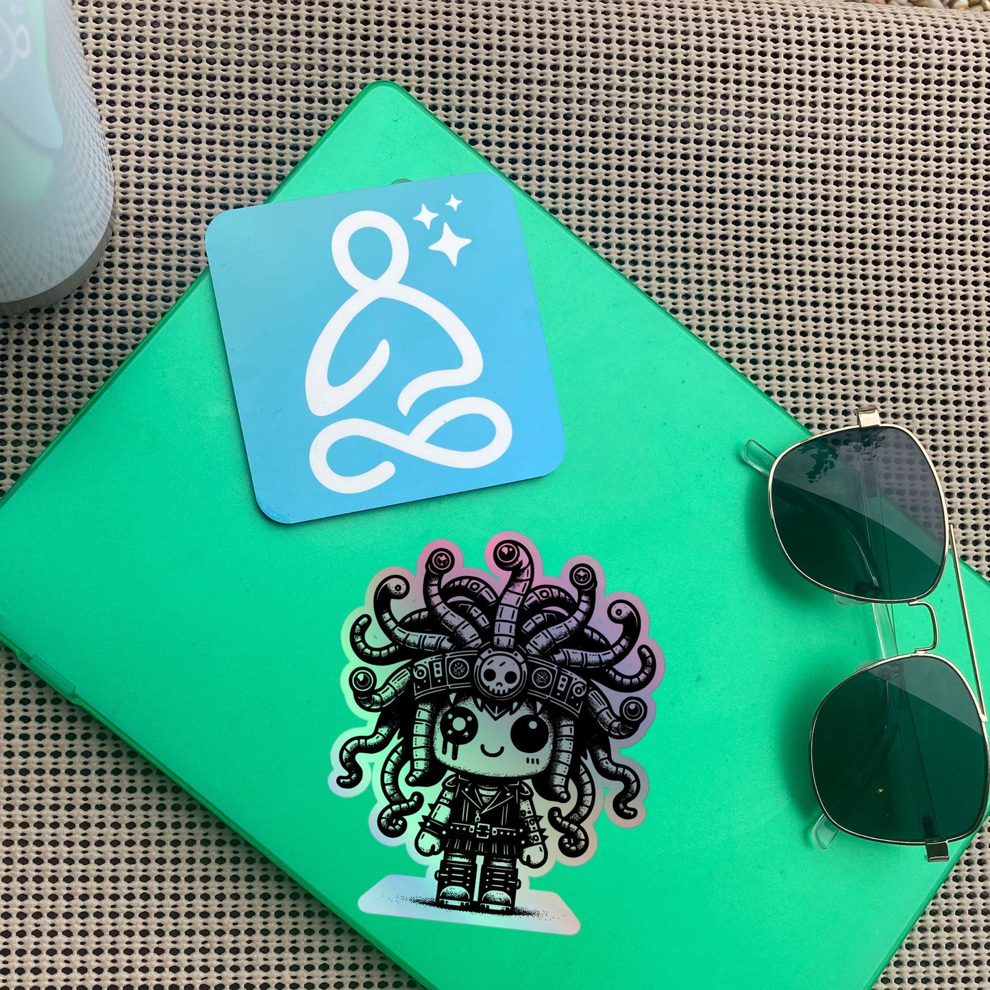 Gothic Grunge Punkrock Cyborg Medusa Sticker Vinyl Holographic Cyberpunk Gorgon Sticker