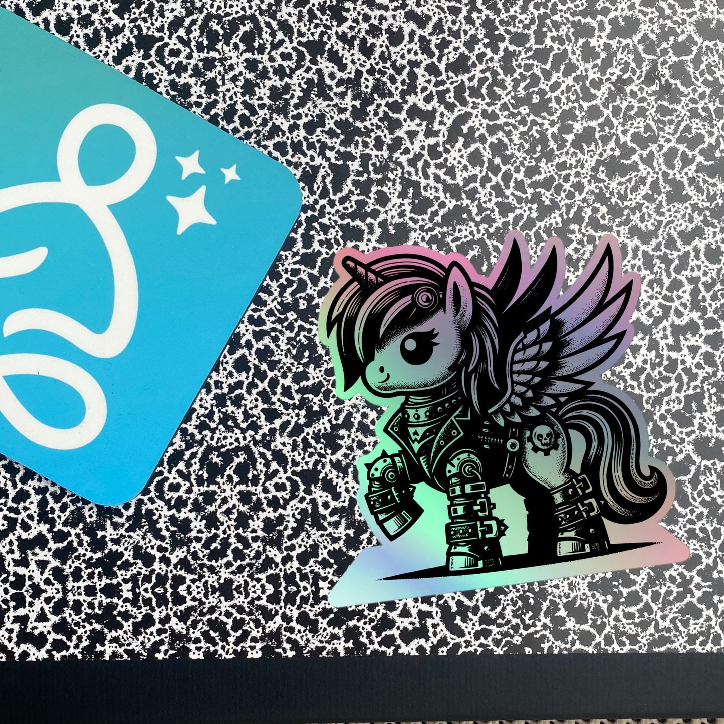 Gothic Grunge Punkrock Cyborg Unicorn Sticker Vinyl Holographic Pastel Goth Warcore Sticker for Phone Cases, Laptops, Books and Crafts