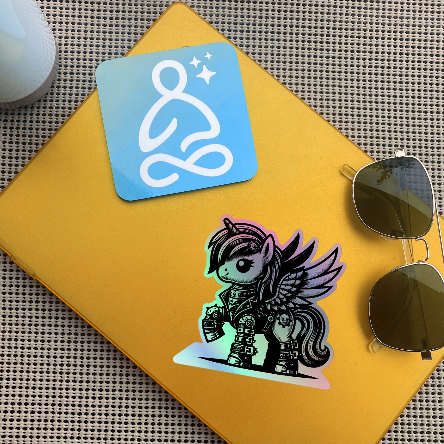Gothic Grunge Punkrock Cyborg Unicorn Sticker Vinyl Holographic Pastel Goth Warcore Sticker for Phone Cases, Laptops, Books and Crafts