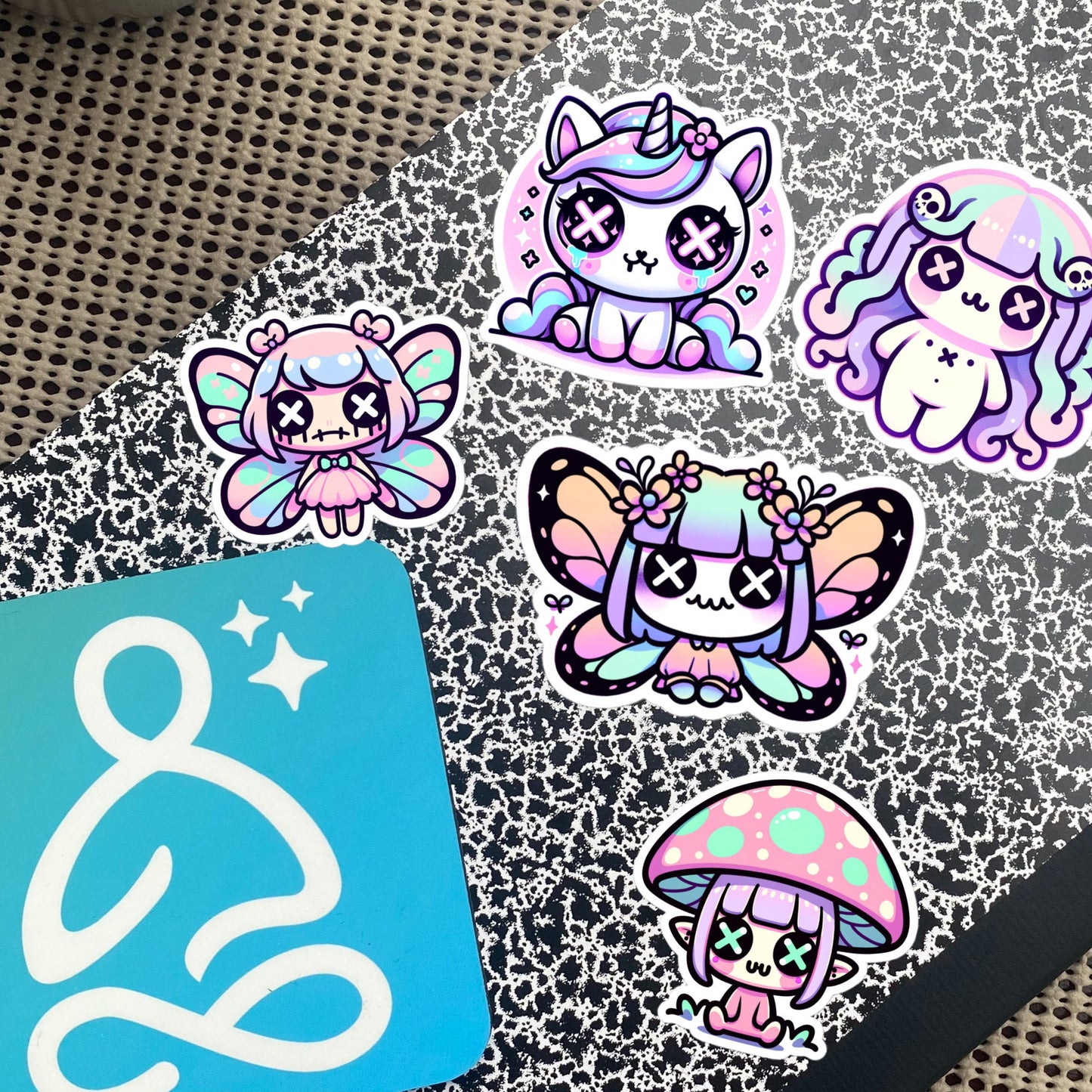 Creepy Cute Gore Mythical Faery Characters Sticker Sheet Grunge Pastel Goth Unicorn Mushroom Elf Fairy Medusa Sticker Pack