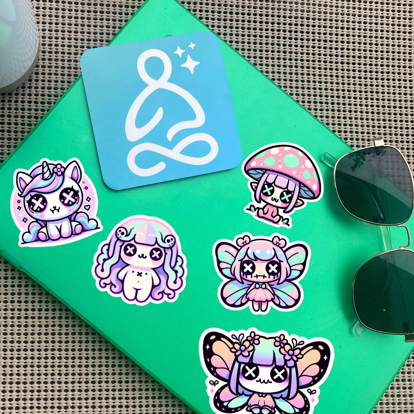 Creepy Cute Gore Mythical Faery Characters Sticker Sheet Grunge Pastel Goth Unicorn Mushroom Elf Fairy Medusa Sticker Pack