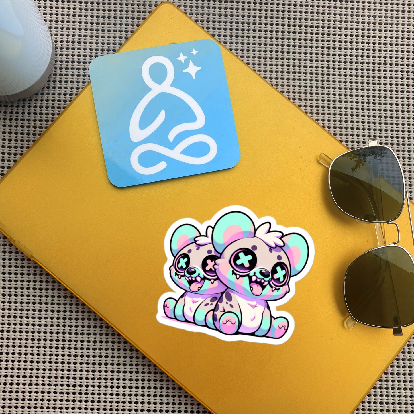 Creepy Cute Gore Weirdcore Hyenas Vinyl Sticker Grunge Pastel Goth Hyena Weird Sticker Gifts