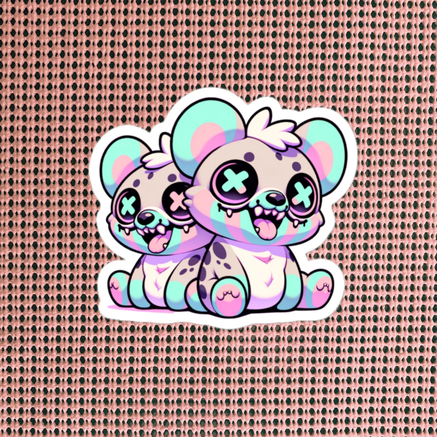Creepy Cute Gore Weirdcore Hyenas Vinyl Sticker Grunge Pastel Goth Hyena Weird Sticker Gifts