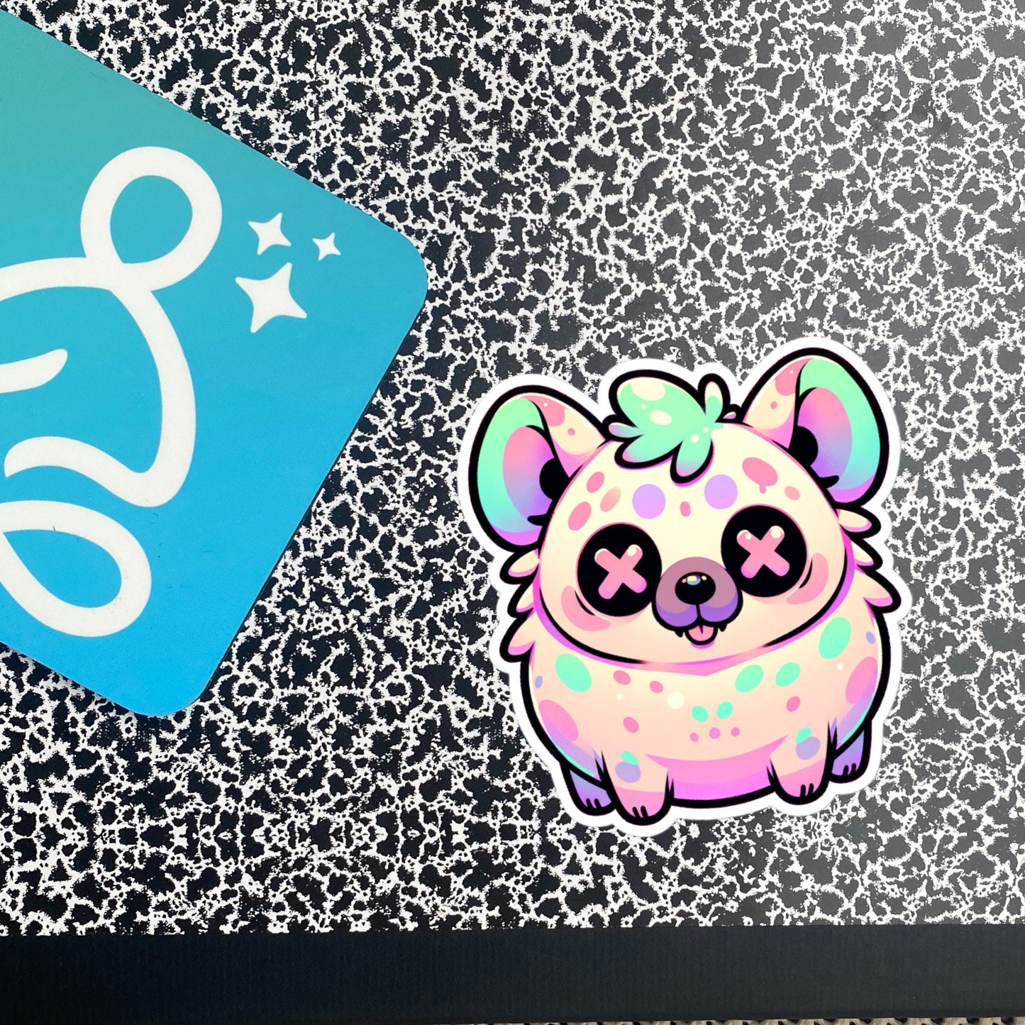 Creepy Cute Gore Clowncore Chunky Hyena Sticker Weirdcore Grunge Pastel Goth Hyena Vinyl Waterproof Sticker