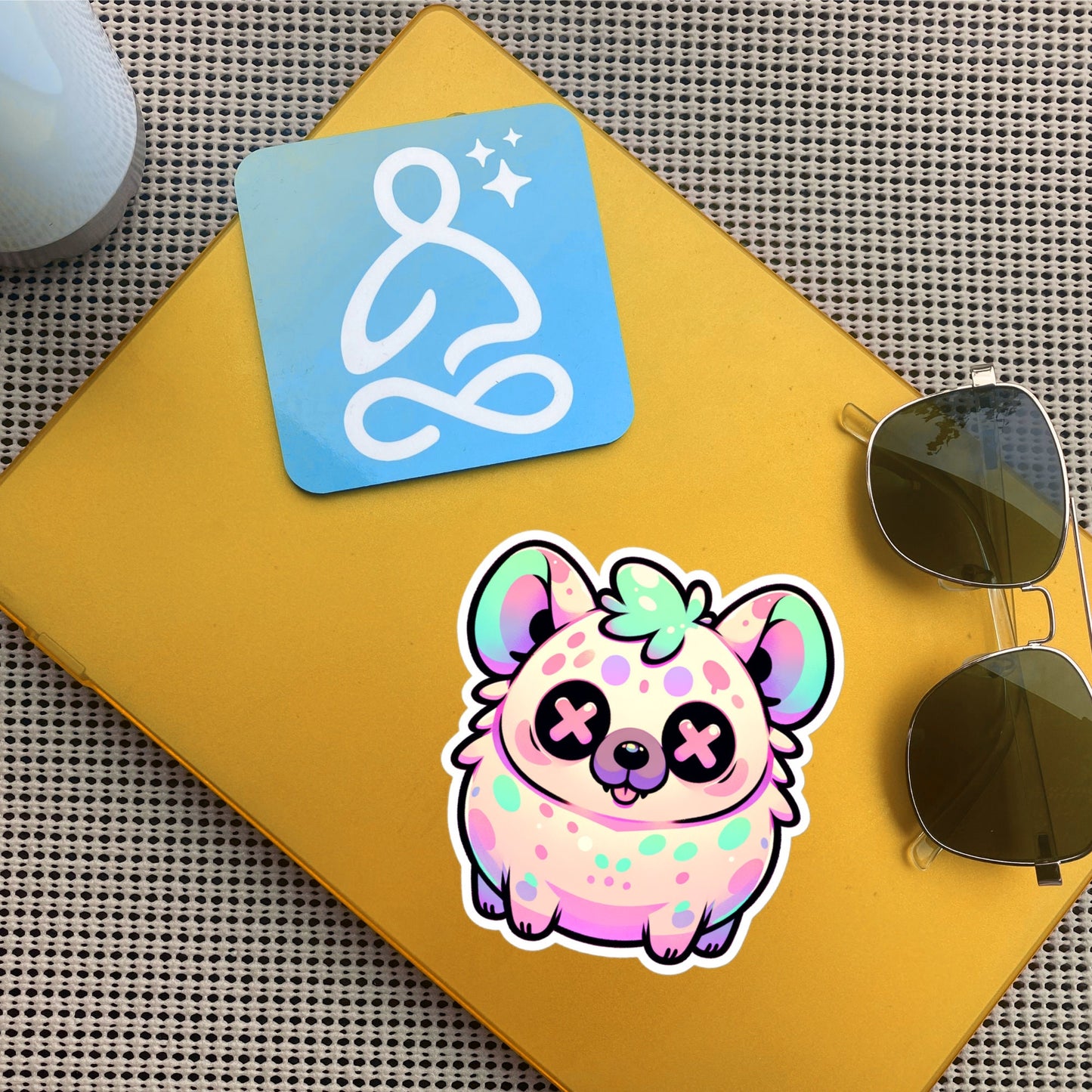Creepy Cute Gore Clowncore Chunky Hyena Sticker Weirdcore Grunge Pastel Goth Hyena Vinyl Waterproof Sticker