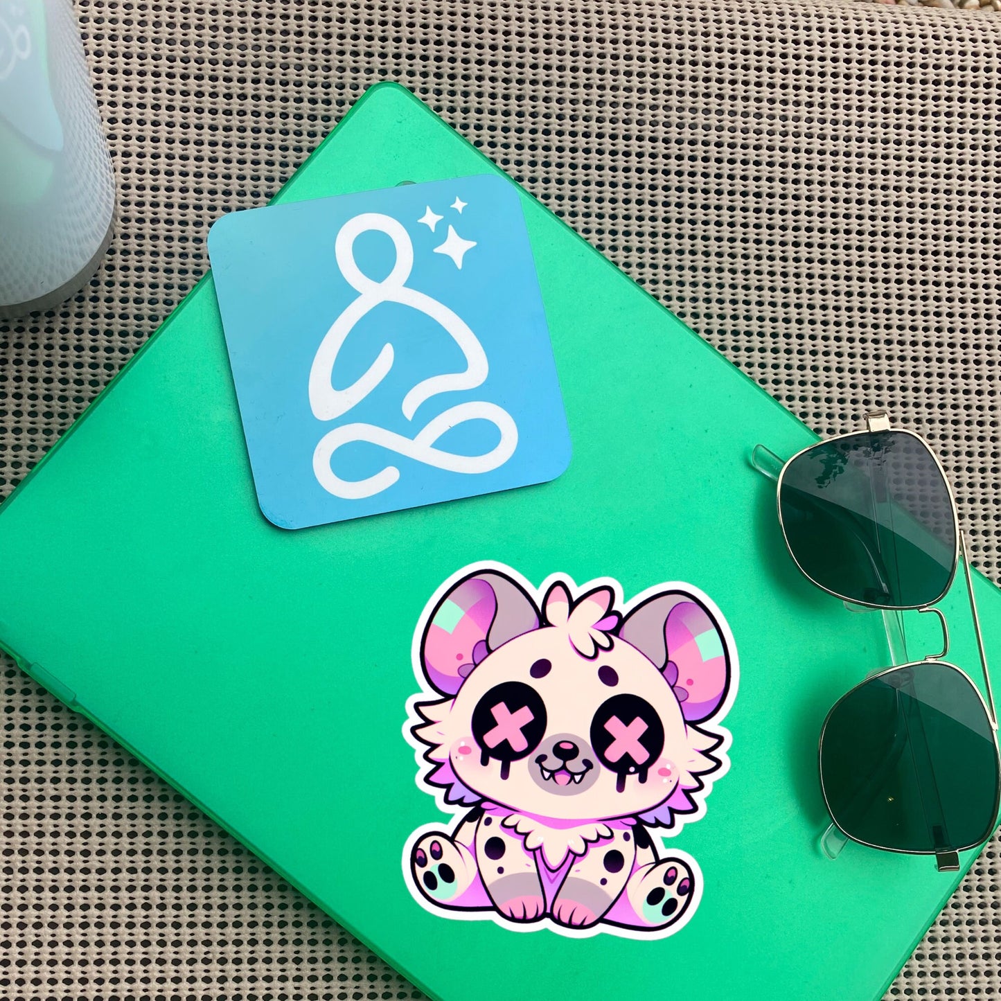 Creepy Cute Gore Clowncore Hyena Sticker Weirdcore Grunge Pastel Goth Hyena Vinyl Waterproof Sticker