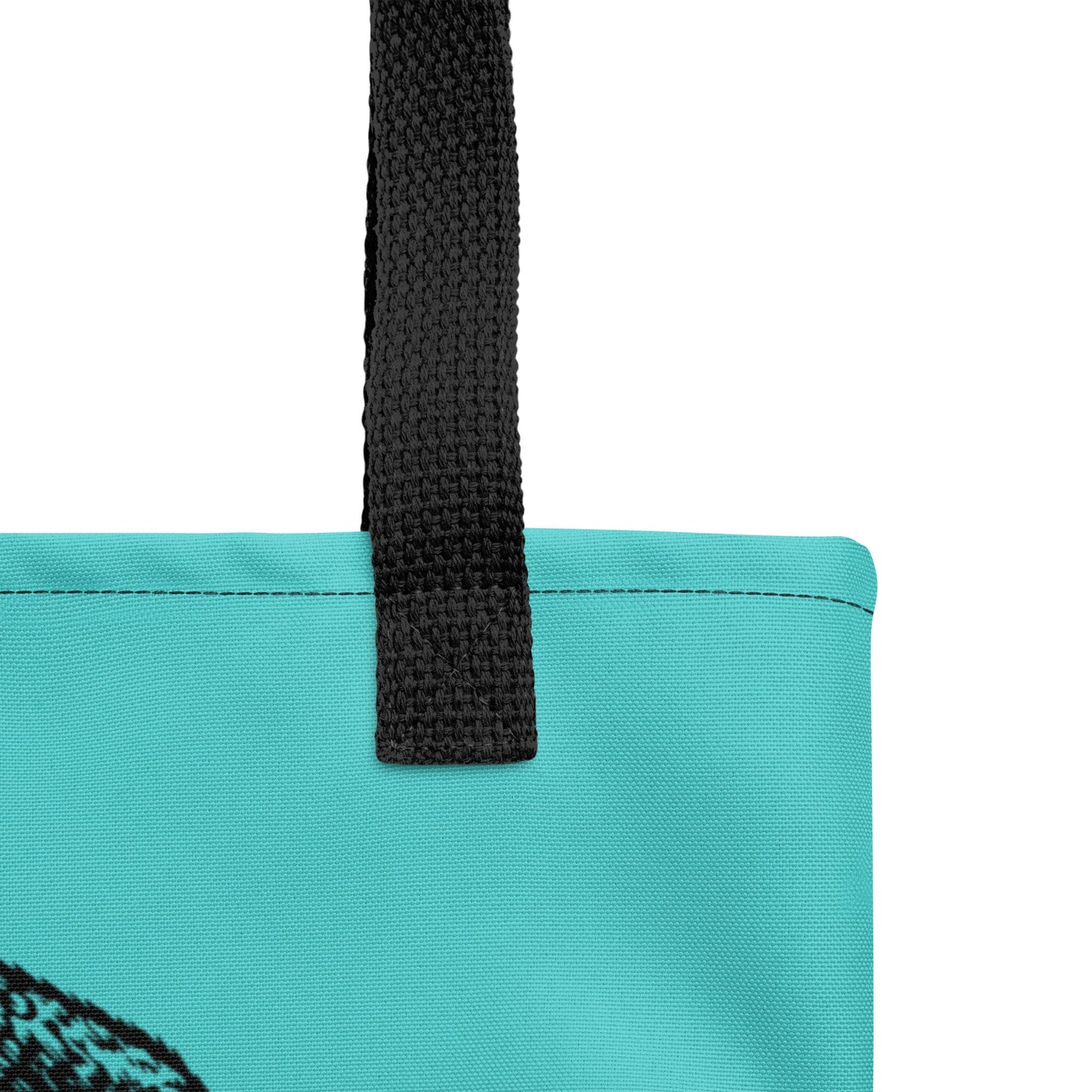 Aqua Blue & Black Pastel Goth Grunge Punk Raven Rewire Robot Tote Bag Animal vs Tech Gothic DreamSage Tote Bag