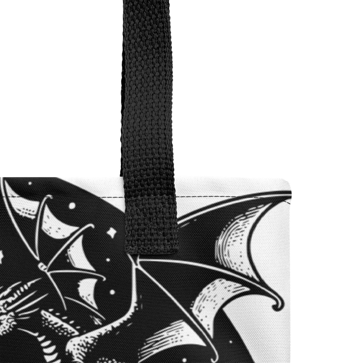 WHITE Gothic Grunge Pastel Goth Moon Gazer Tote Bag, Ventcore Darkcore Weird Stuff Dark Aesthetic Tote Bag