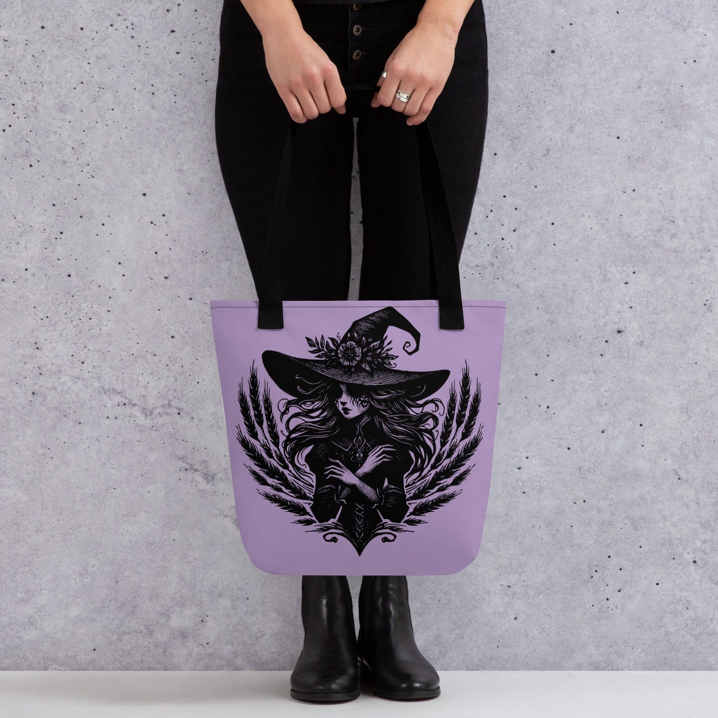 PURPLE Gothic Grunge Pastel Goth Wheat Witch Tote Bag, Ventcore Darkcore Weird Stuff Dark Aesthetic Halloween Tote Bag