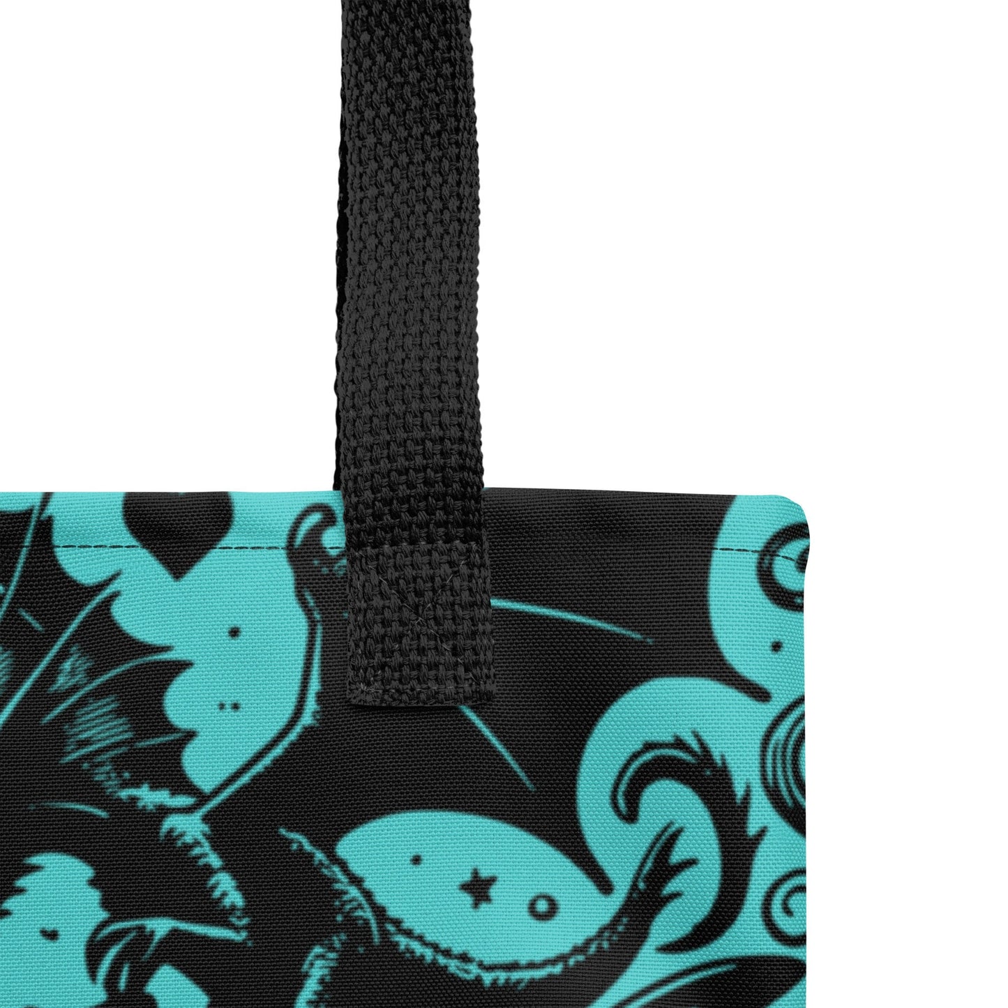 AQUA Gothic Grunge Pastel Goth Outcry Tote Bag, Dreamcore Ventcore Darkcore Weird Stuff Dark Aesthetic Tote Bag