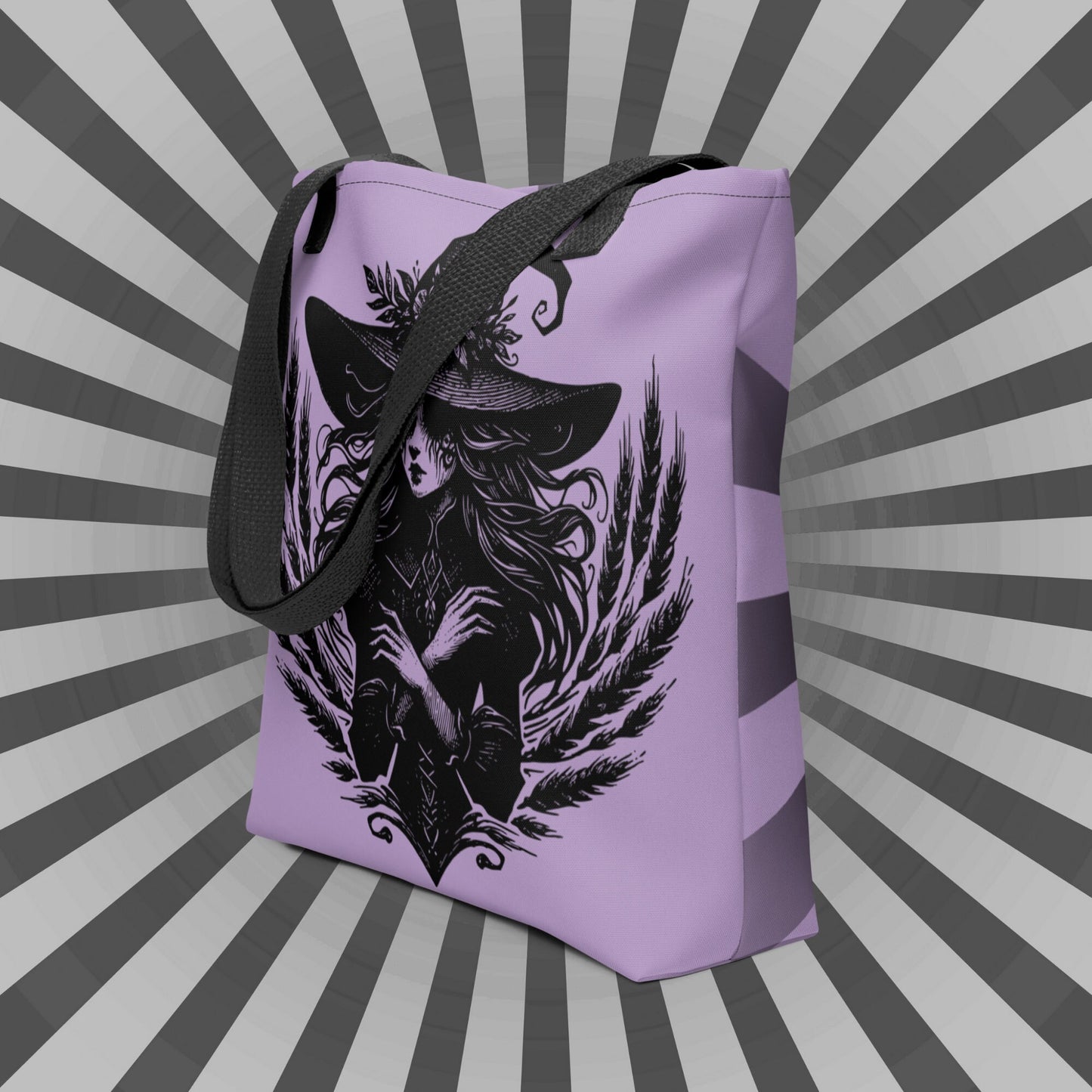 PURPLE Gothic Grunge Pastel Goth Wheat Witch Tote Bag, Ventcore Darkcore Weird Stuff Dark Aesthetic Halloween Tote Bag