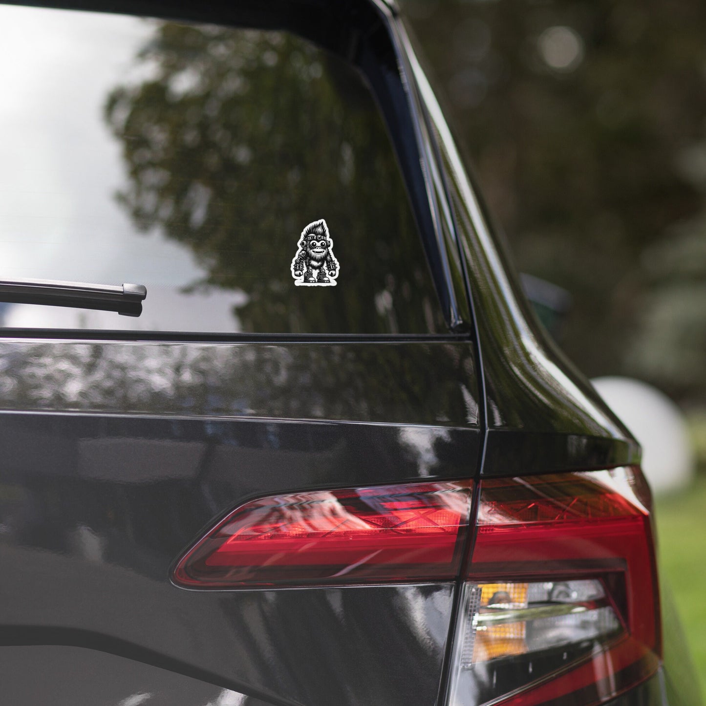 Cute Cyberpunk Cyborg Big Foot Gothic Vinyl Waterproof Sticker, Dreamcore Darkcore Weirdcore Sasquatch Cryptid Sticker Weird Stuff