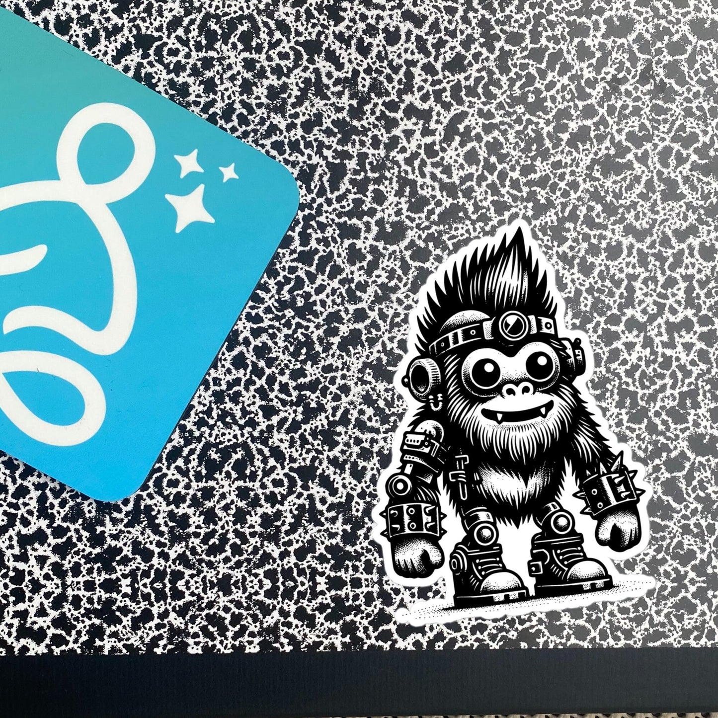 Cute Cyberpunk Cyborg Big Foot Gothic Vinyl Waterproof Sticker, Dreamcore Darkcore Weirdcore Sasquatch Cryptid Sticker Weird Stuff