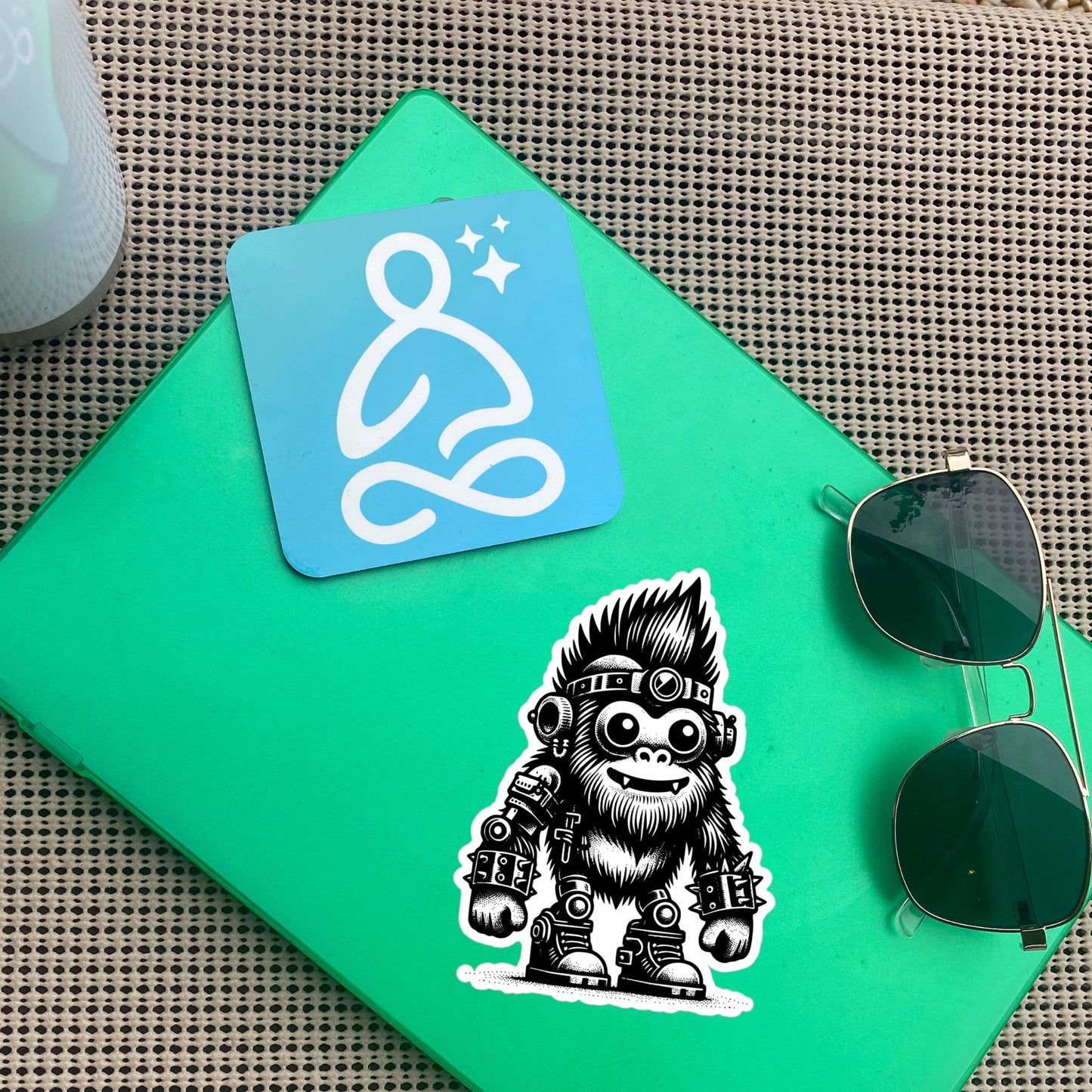 Cute Cyberpunk Cyborg Big Foot Gothic Vinyl Waterproof Sticker, Dreamcore Darkcore Weirdcore Sasquatch Cryptid Sticker Weird Stuff