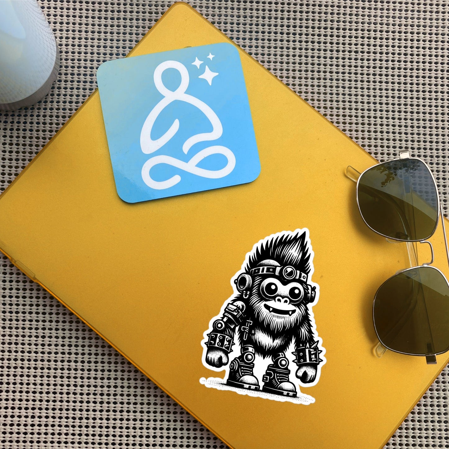 Cute Cyberpunk Cyborg Big Foot Gothic Vinyl Waterproof Sticker, Dreamcore Darkcore Weirdcore Sasquatch Cryptid Sticker Weird Stuff