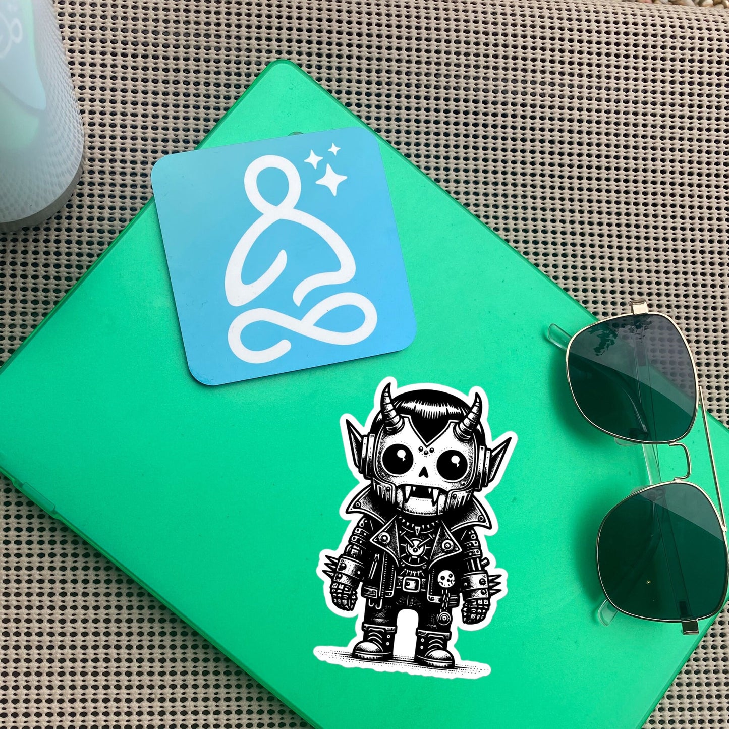 Cute Cyberpunk Cyborg Vampire Gothic Vinyl Waterproof Sticker, Dreamcore Darkcore Weirdcore Cryptid Sticker Weird Stuff Unique Gift