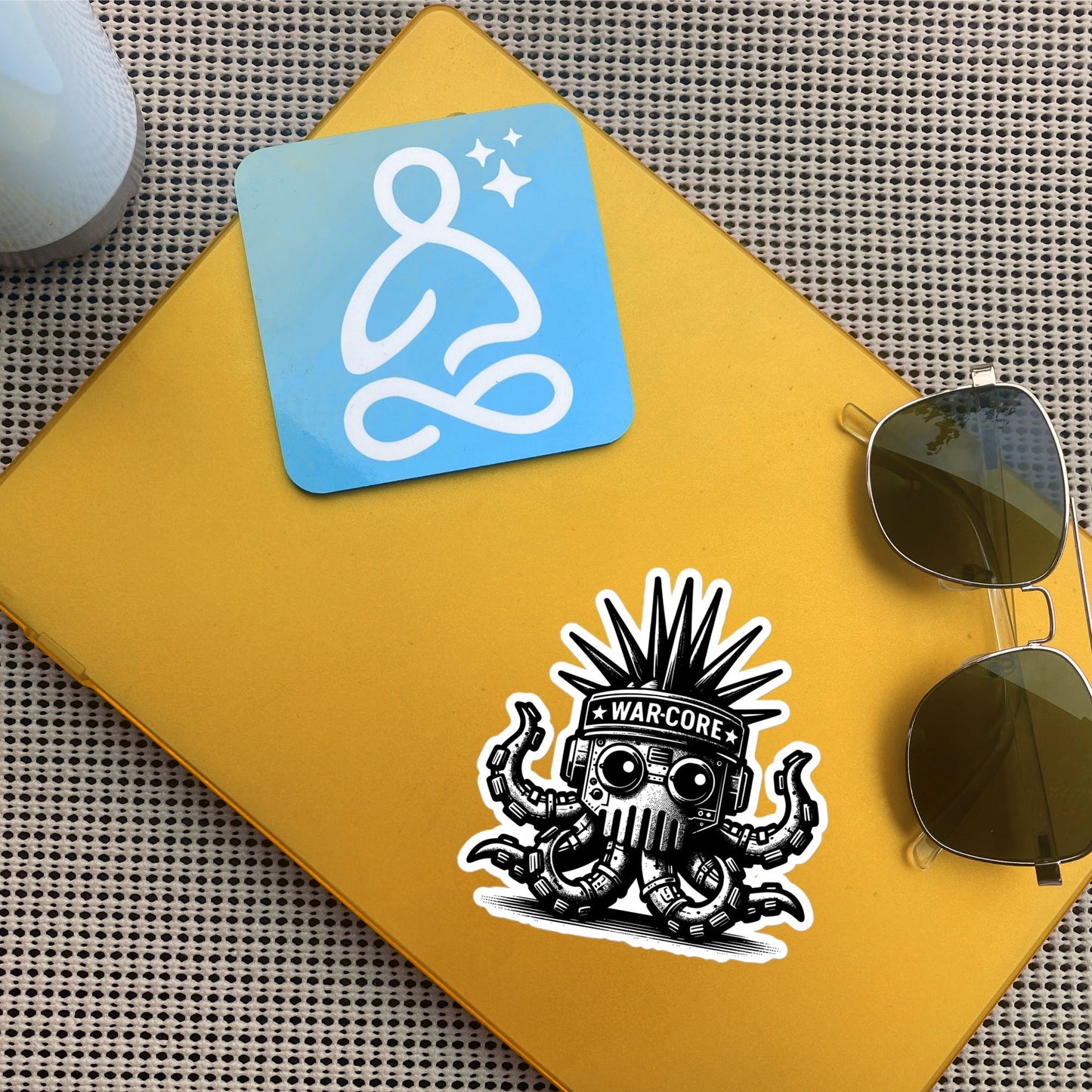 Gothic Grunge Punkrock Cyborg Octopus Sticker Vinyl Waterproof Cyberpunk Animal Sticker for Tumblers, Car Bumpers, Books and Crafts
