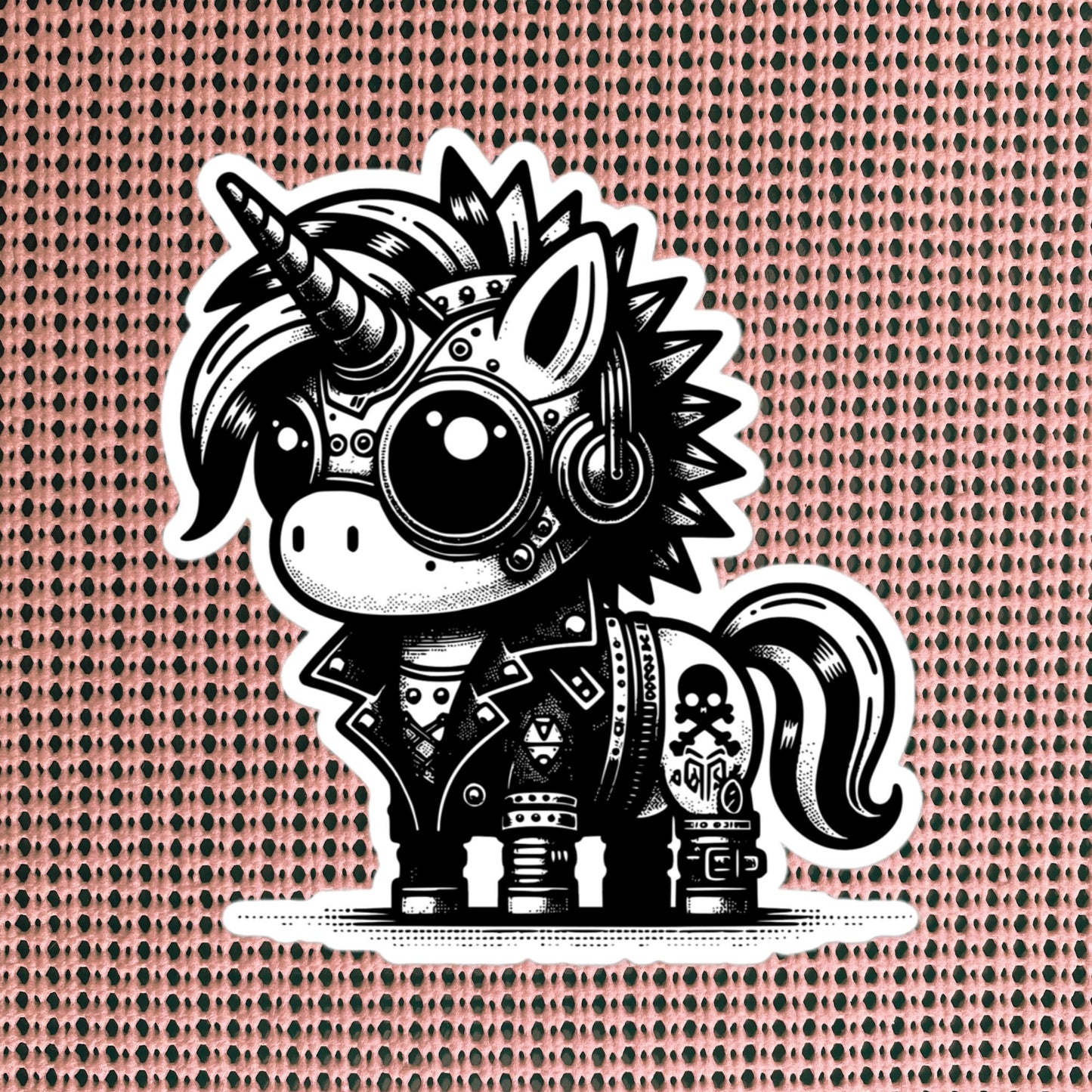 Gothic Grunge Punkrock Cyborg Unicorn Sticker Vinyl Waterproof Cyberpunk Animal Sticker for Tumblers, Car Bumpers, Books and Crafts