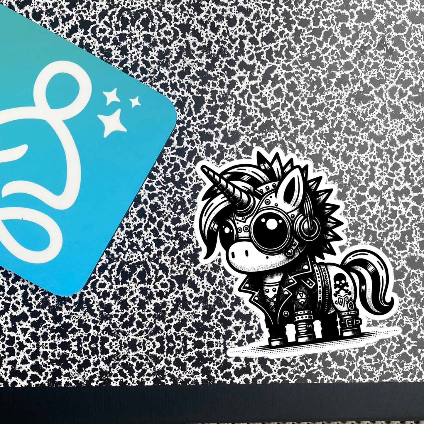 Gothic Grunge Punkrock Cyborg Unicorn Sticker Vinyl Waterproof Cyberpunk Animal Sticker for Tumblers, Car Bumpers, Books and Crafts