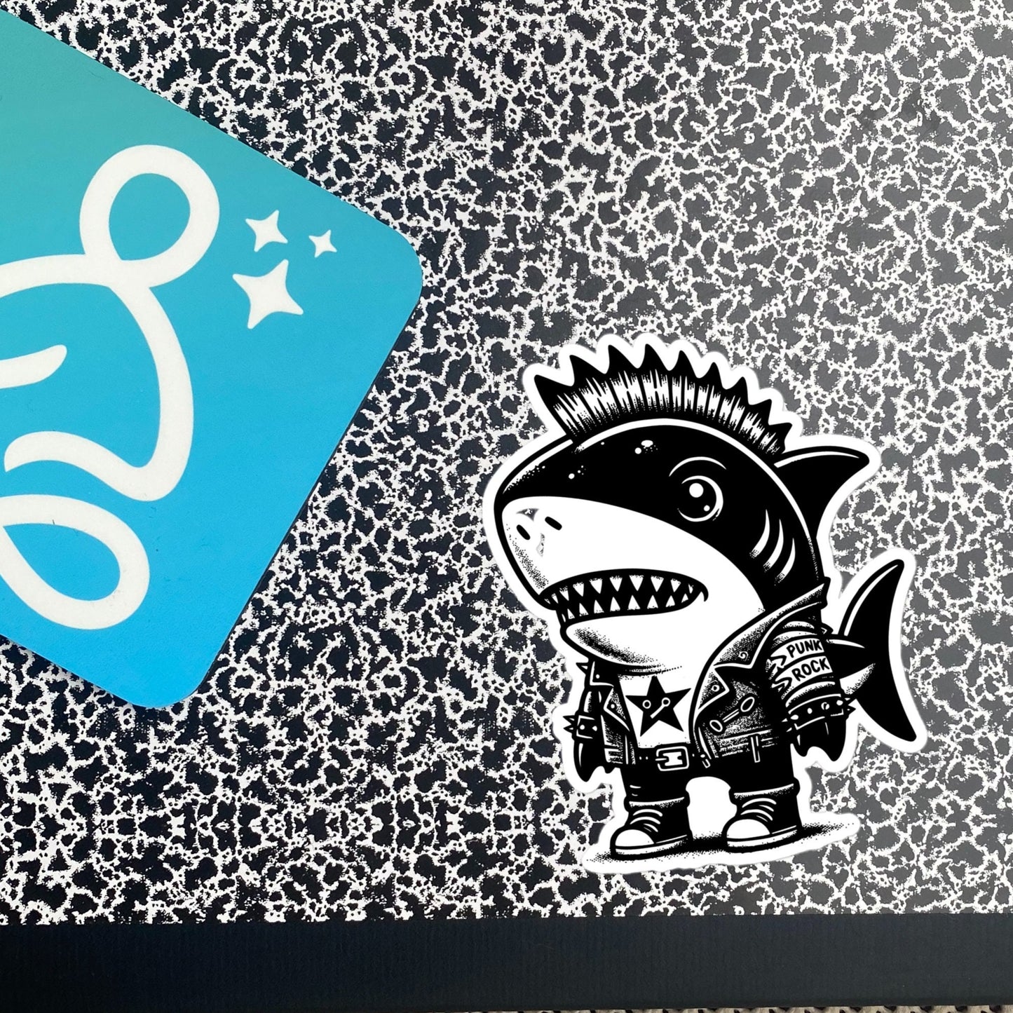 Gothic Grunge Punkrock Cyborg Shark Sticker Vinyl Waterproof Cyberpunk Animal Sticker for Tumblers, Car Bumpers, Books and Crafts
