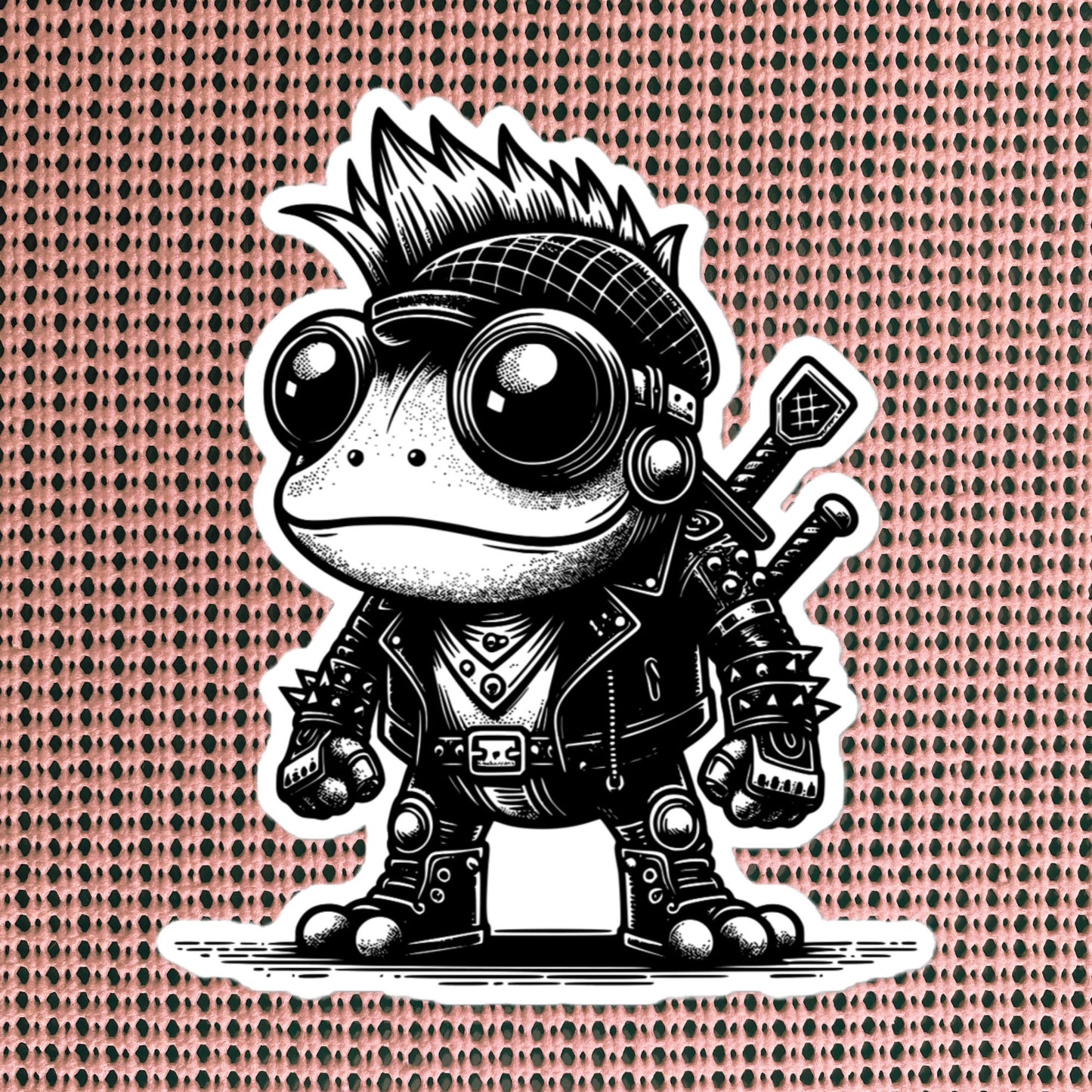 Gothic Grunge Punkrock Cyborg Frog Sticker Vinyl Waterproof Cyberpunk Animal Sticker for Tumblers, Car Bumpers, Books and Crafts