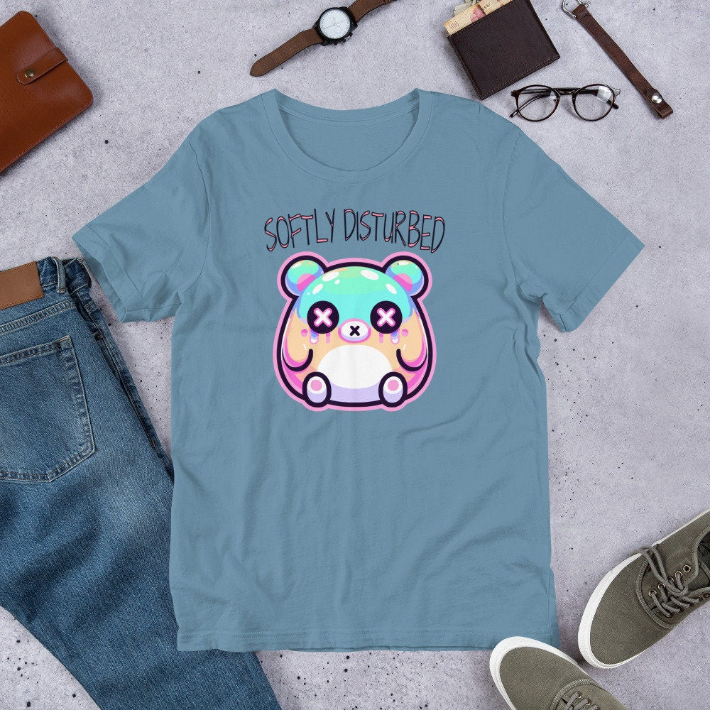 Weirdcore Pastel Goth Grunge Cute Bear Shirt Softly Disturbed Anxiety T-Shirt Weird Stuff Oddcore