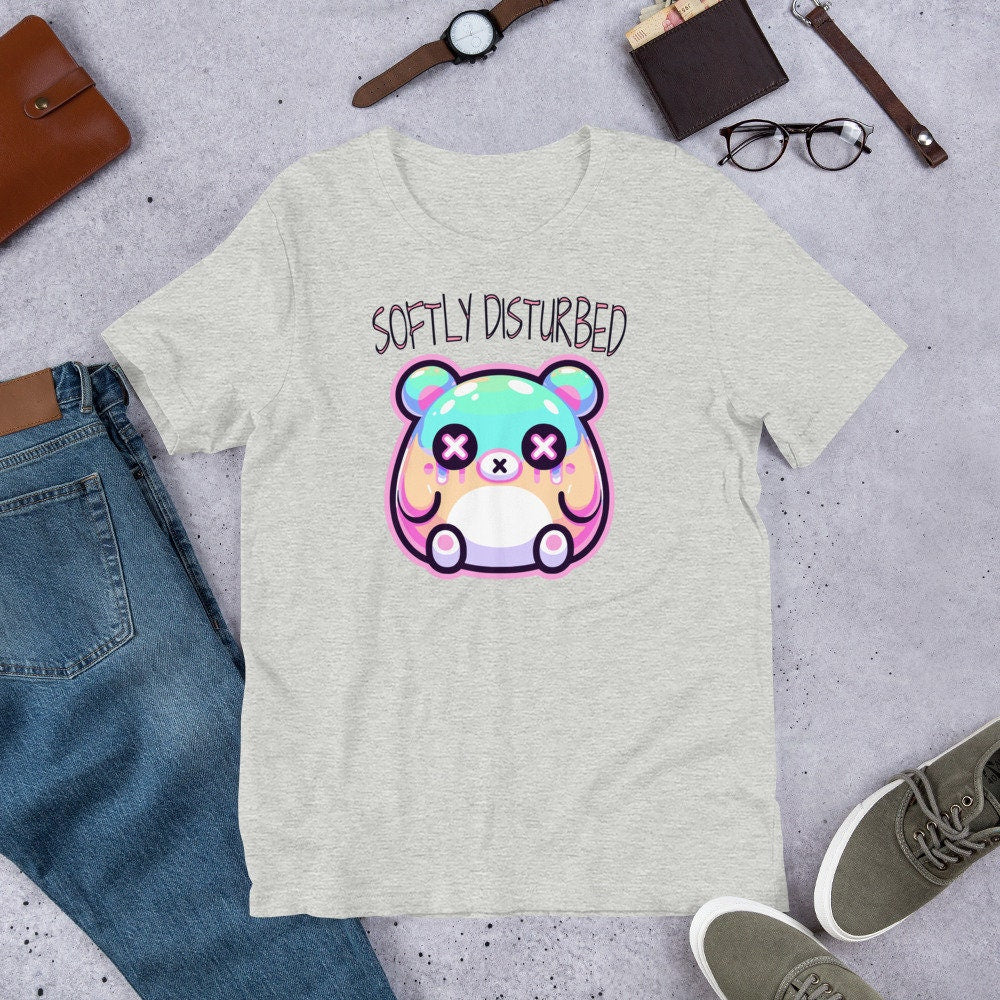 Weirdcore Pastel Goth Grunge Cute Bear Shirt Softly Disturbed Anxiety T-Shirt Weird Stuff Oddcore