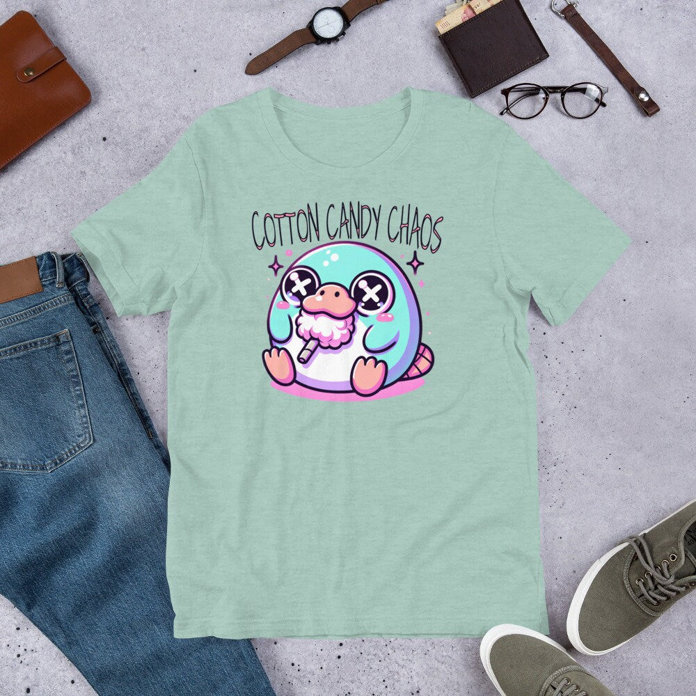 Weirdcore Pastel Goth Grunge Cute Platypus Shirt Cotton Candy Chaos T-Shirt Weird Stuff Oddcore