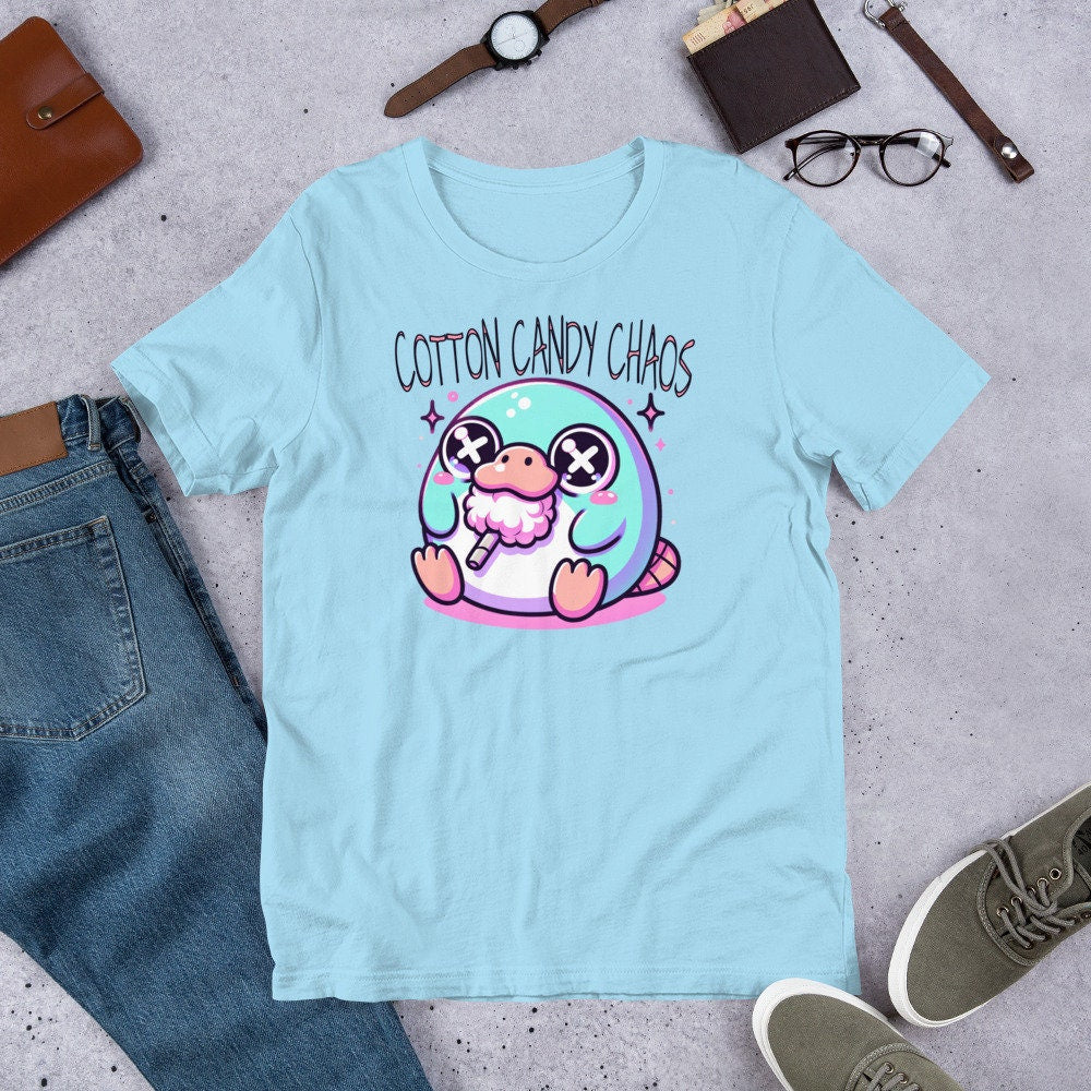 Weirdcore Pastel Goth Grunge Cute Platypus Shirt Cotton Candy Chaos T-Shirt Weird Stuff Oddcore